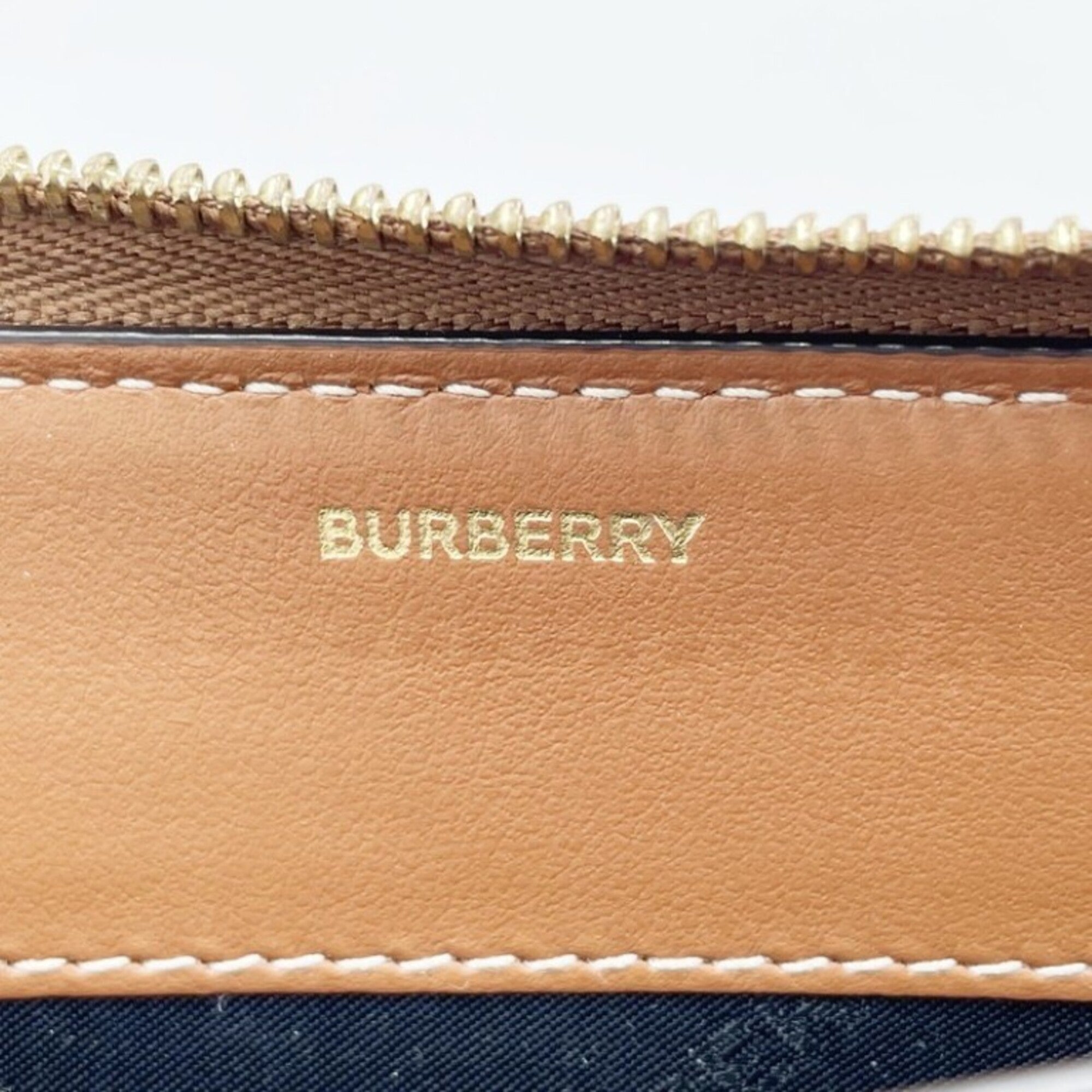 Burberry Beige Brown Pvc Leather Long Wallet (Bi-Fold) (Pre-Owned)
