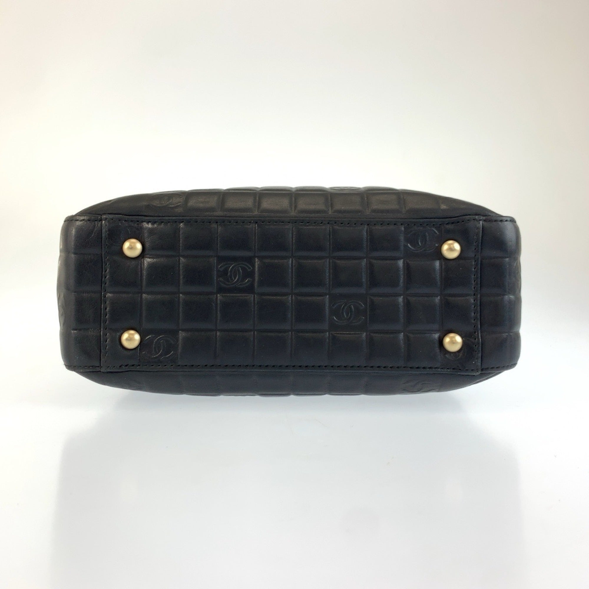 Chanel Black Leather Handbag Tote Bag (Pre-Owned)