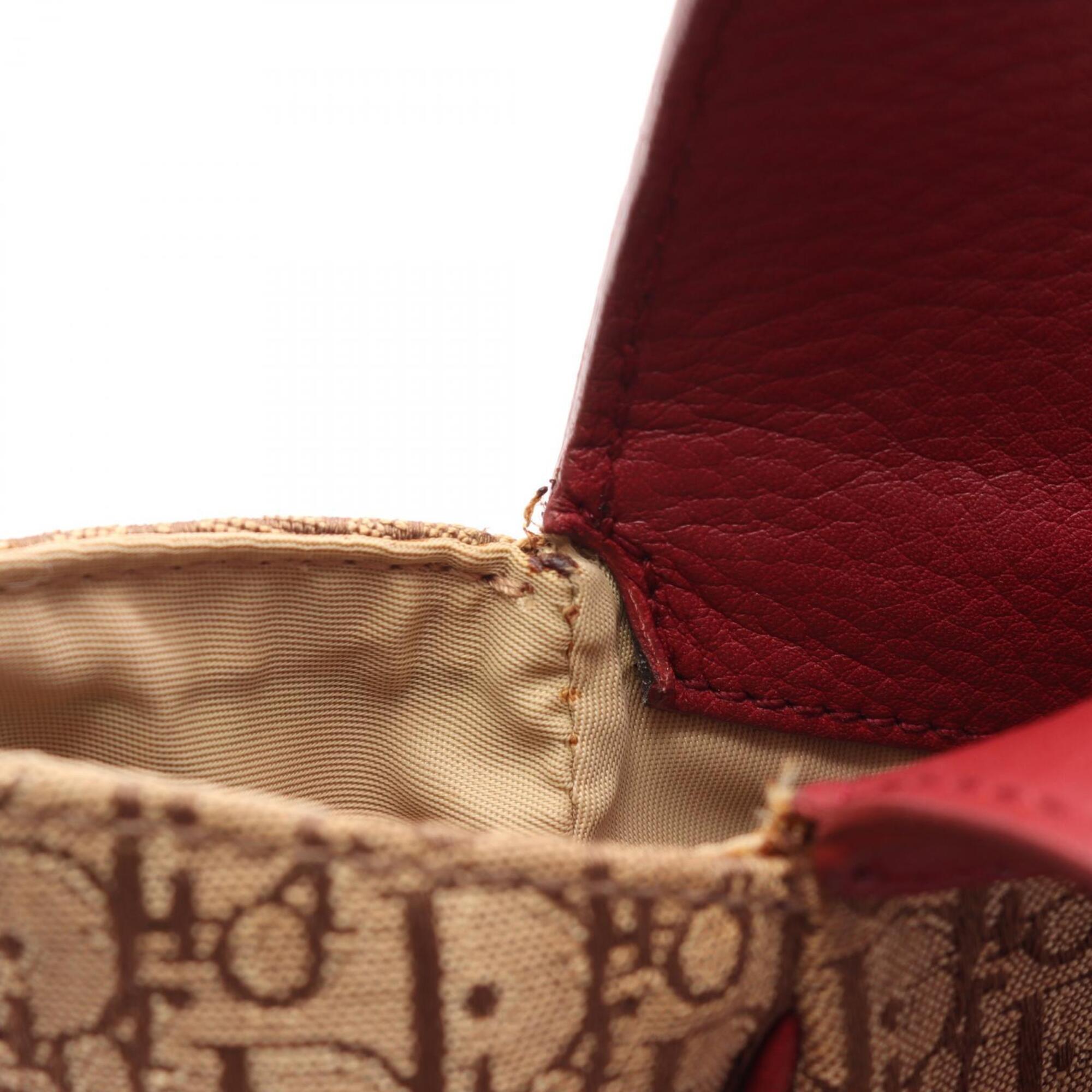 Christian Dior Beige Red Color Trotter Handbag (Pre-Owned)