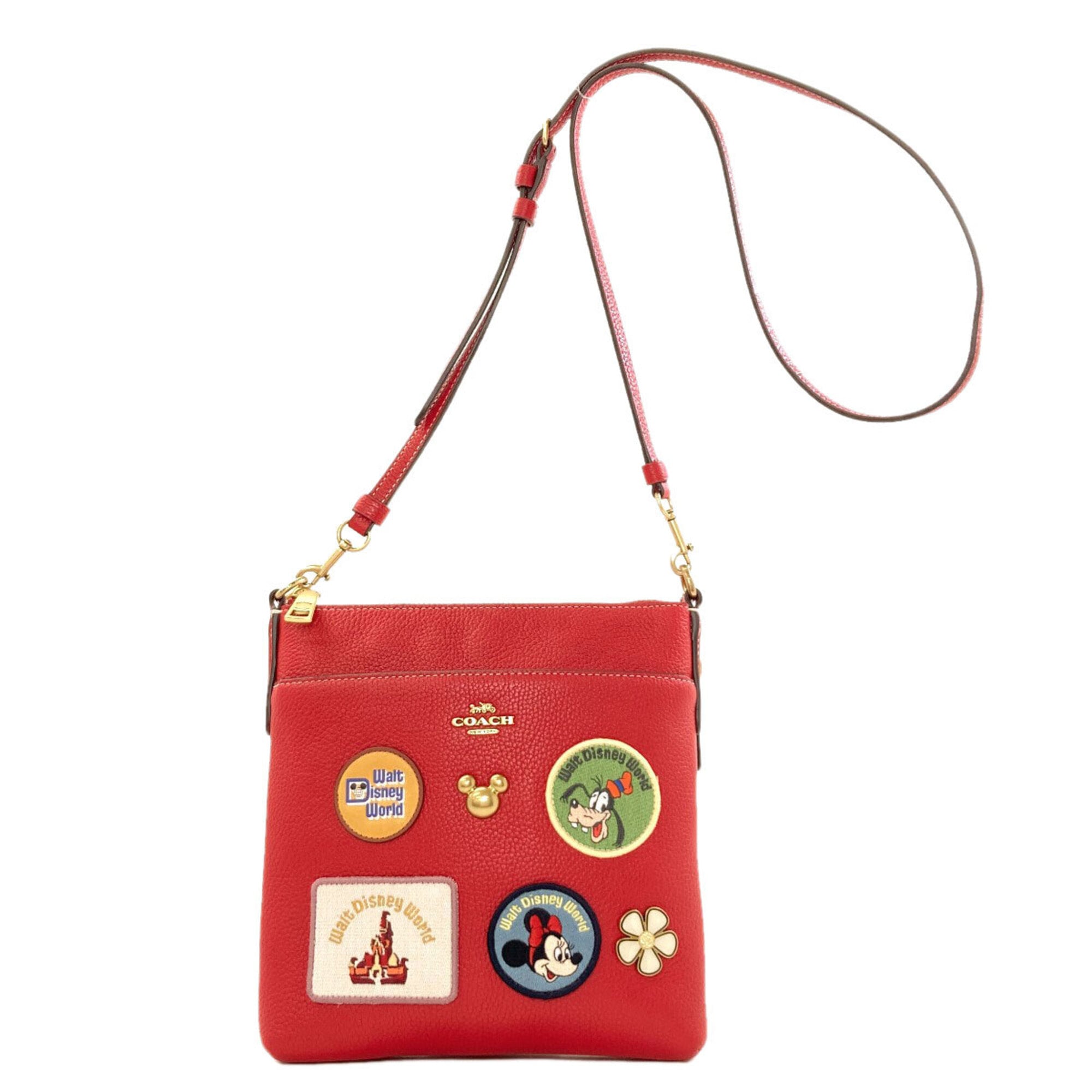 Coach Red Color Leather Shoulder Bag (Pre-Owned)
