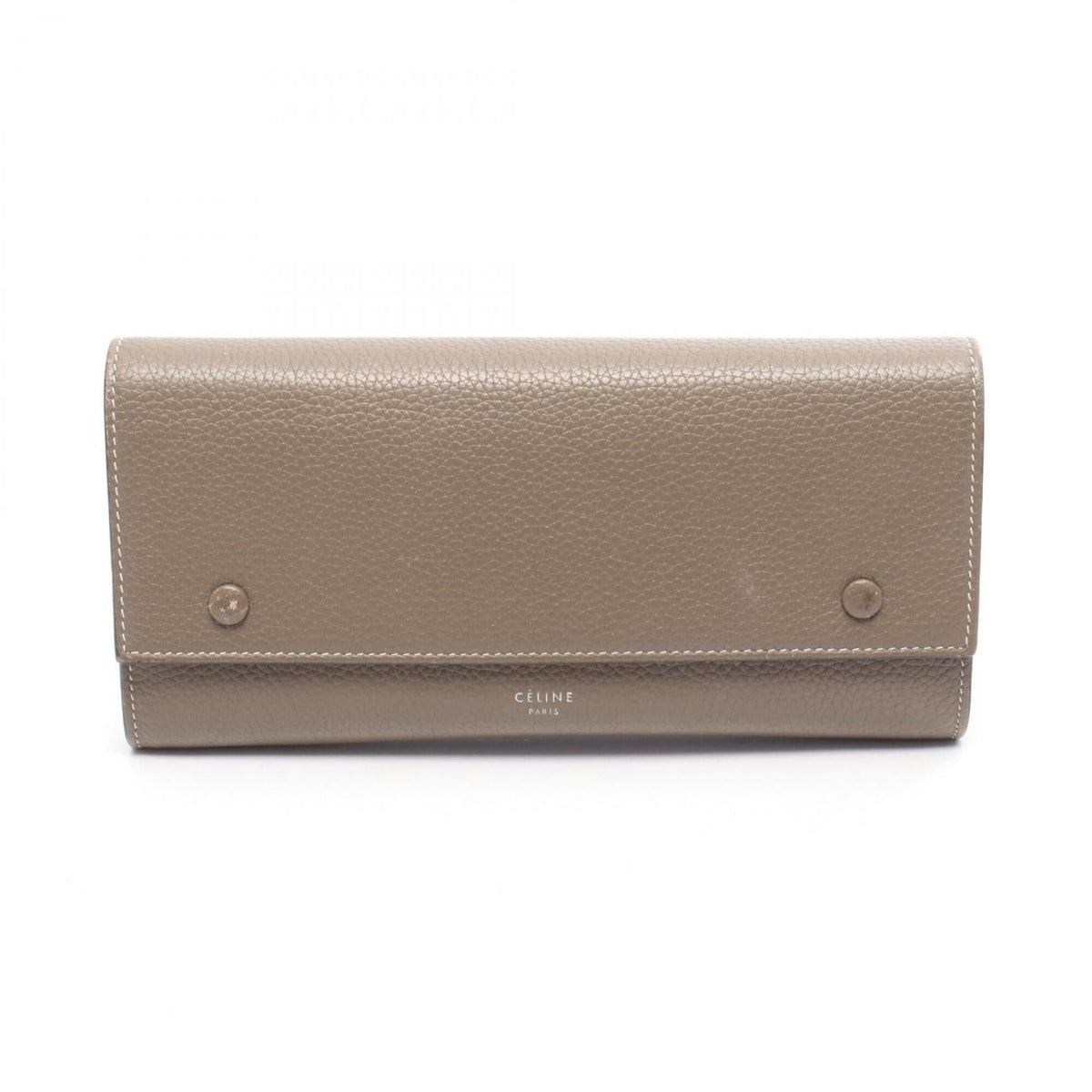Celine Gray Yellow Leather Long Wallet (Bi-Fold) (Pre-Owned)