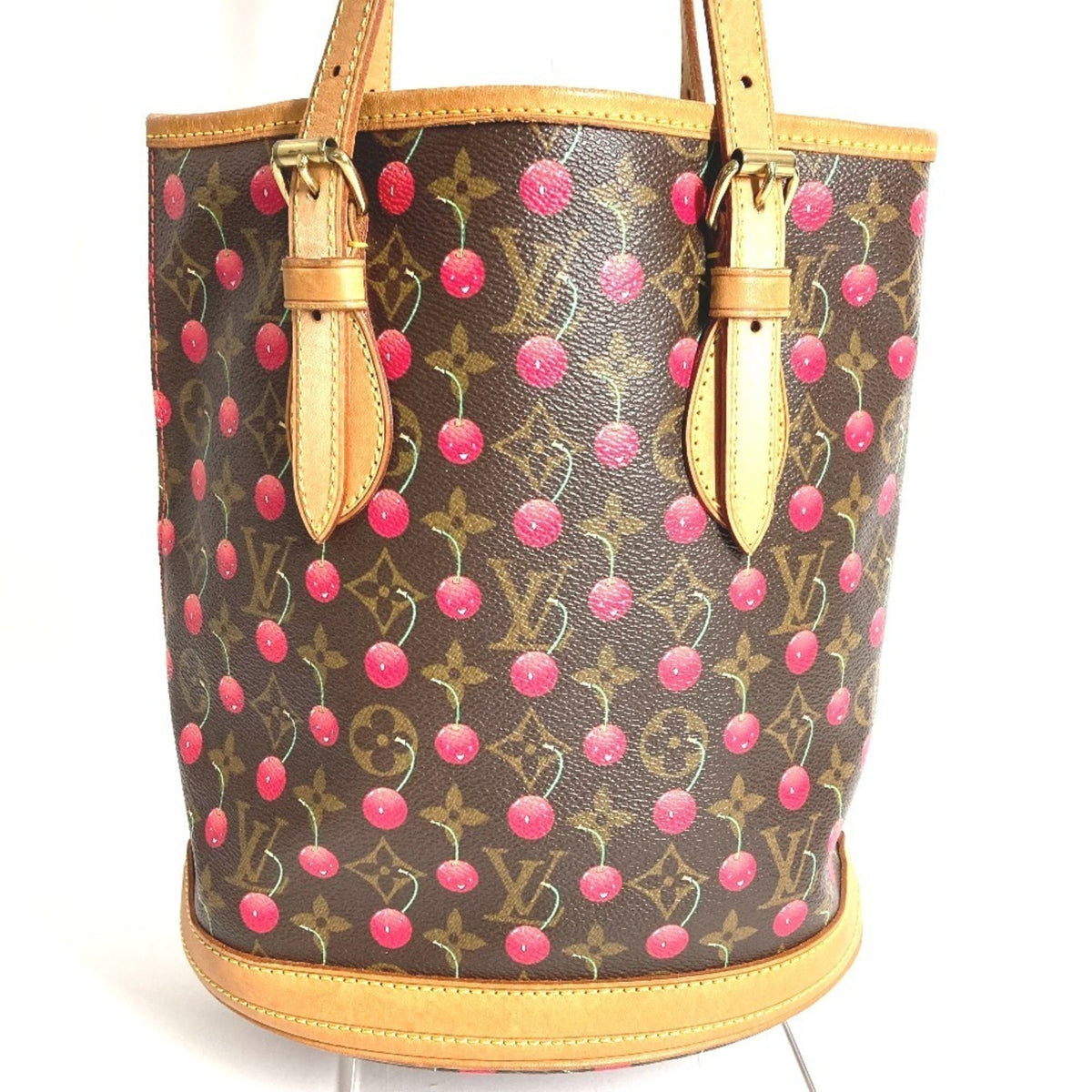 Louis Vuitton Brown Monogram Monogram Cherry Red Color Monogram Shoulder Bag Tote Bag (Pre-Owned)