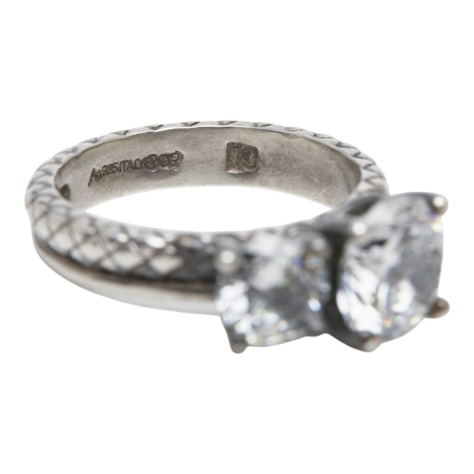 Bottega Veneta Silver Silver 925 Band Ring (Pre-Owned)