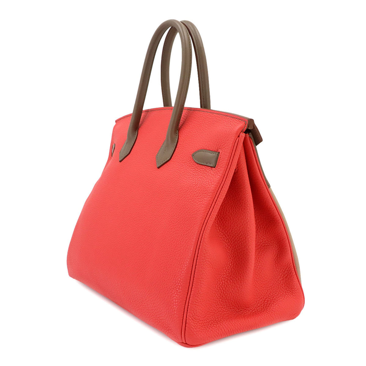 Hermes Argile Etoupe Gray Rose Jaipur Taurillon Clemence Leather Swift Leather Handbag (Pre-Owned)