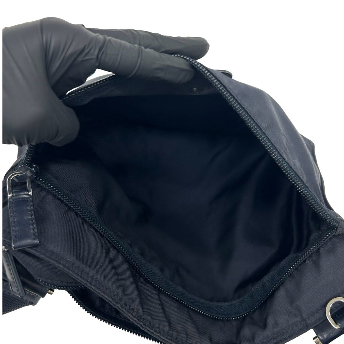 Prada Navy Nylon Pochette Shoulder Bag (Pre-Owned)