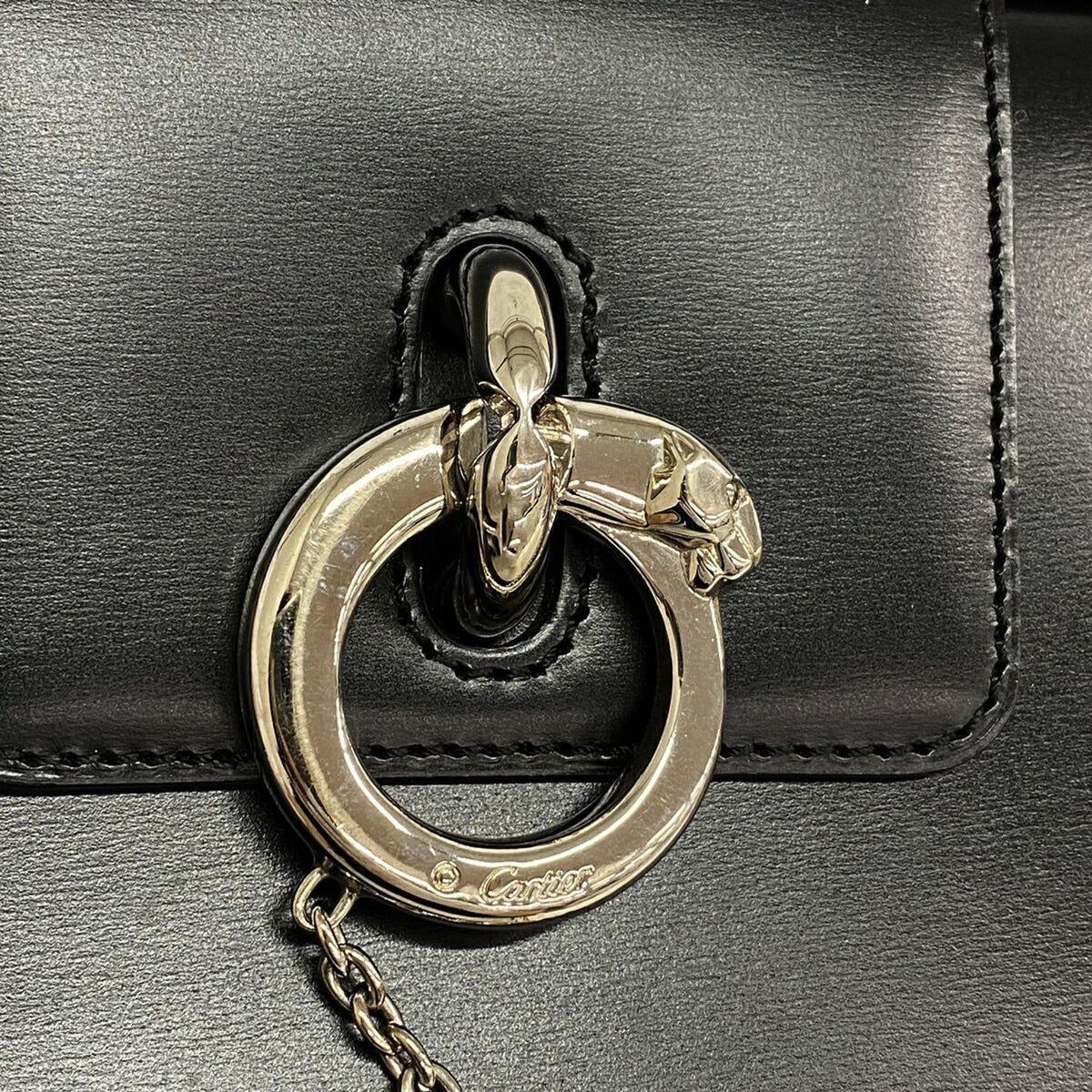 Cartier Black Leather Handbag (Pre-Owned)