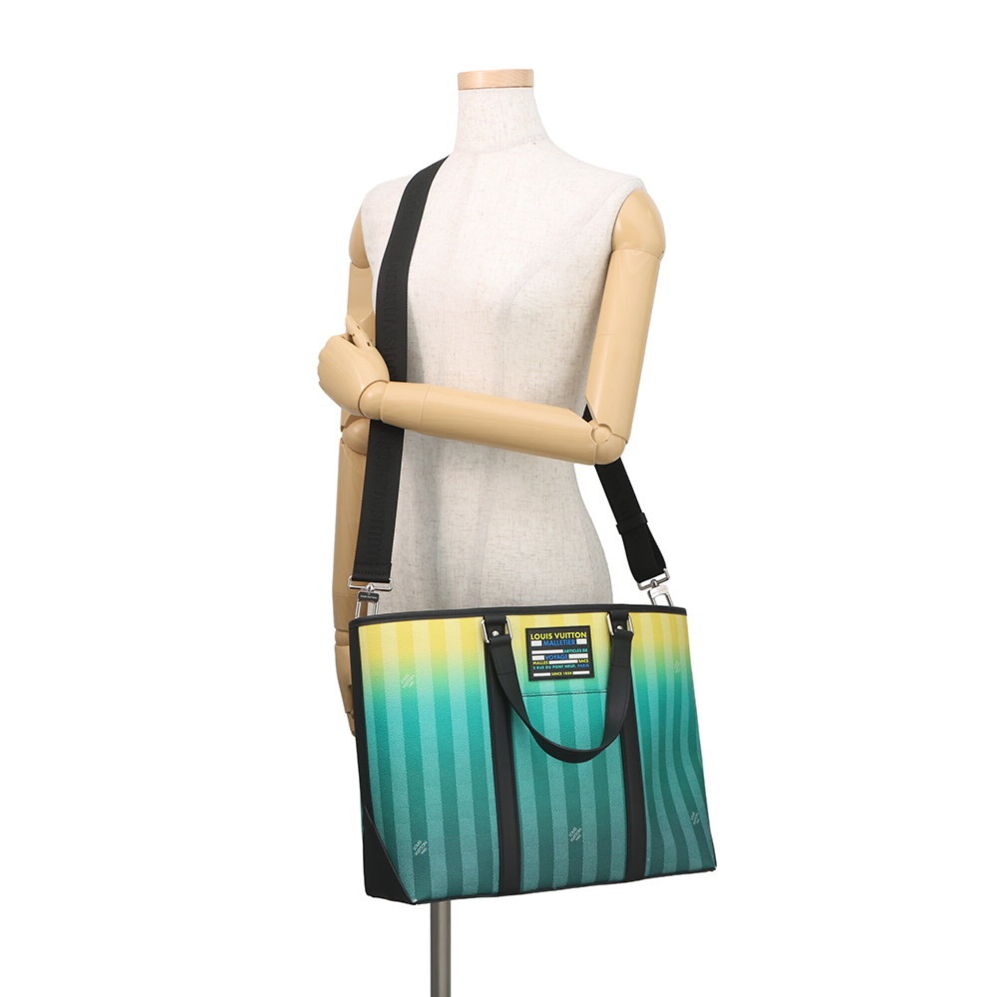Louis Vuitton Damier Canvas Green Yellow Damier Canvas Handbag Pouch Shoulder Bag Tote Bag (Pre-Owned)