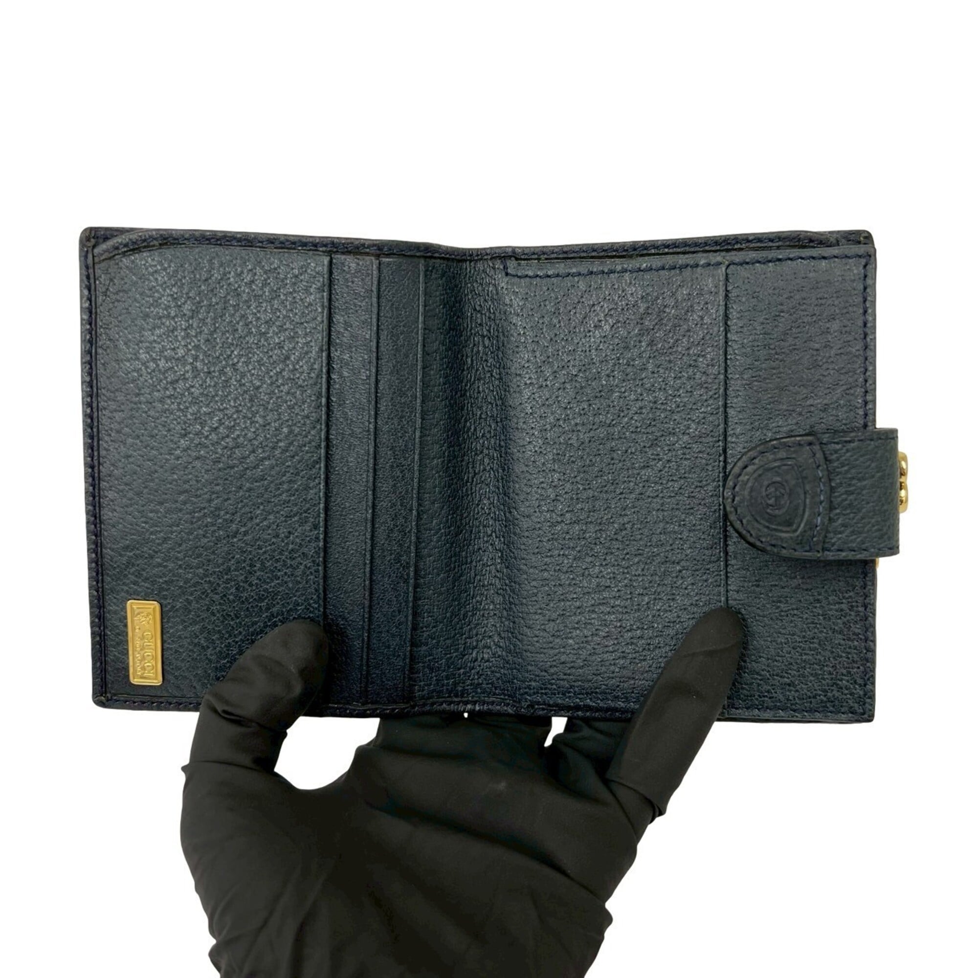 Gucci Navy Leather Pvc Wallet (Bi-Fold) (Pre-Owned)