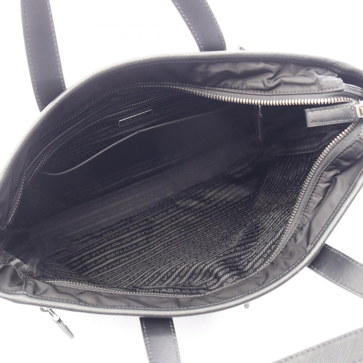 Prada Saffiano Black Nylon Saffiano Handbag Tote Bag (Pre-Owned)