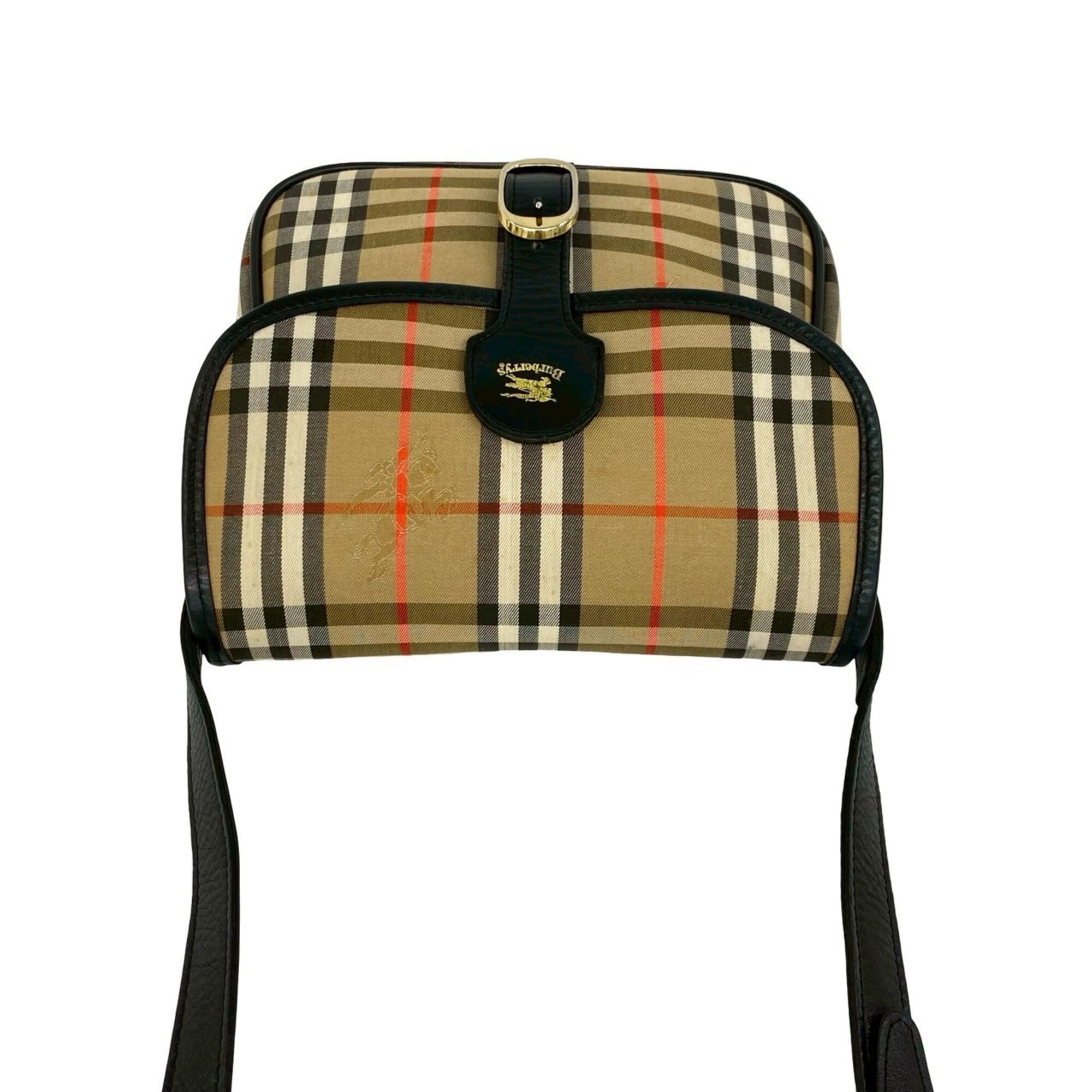 Burberry Brown Canvas Leather Shoulder Bag (Pre-Owned)