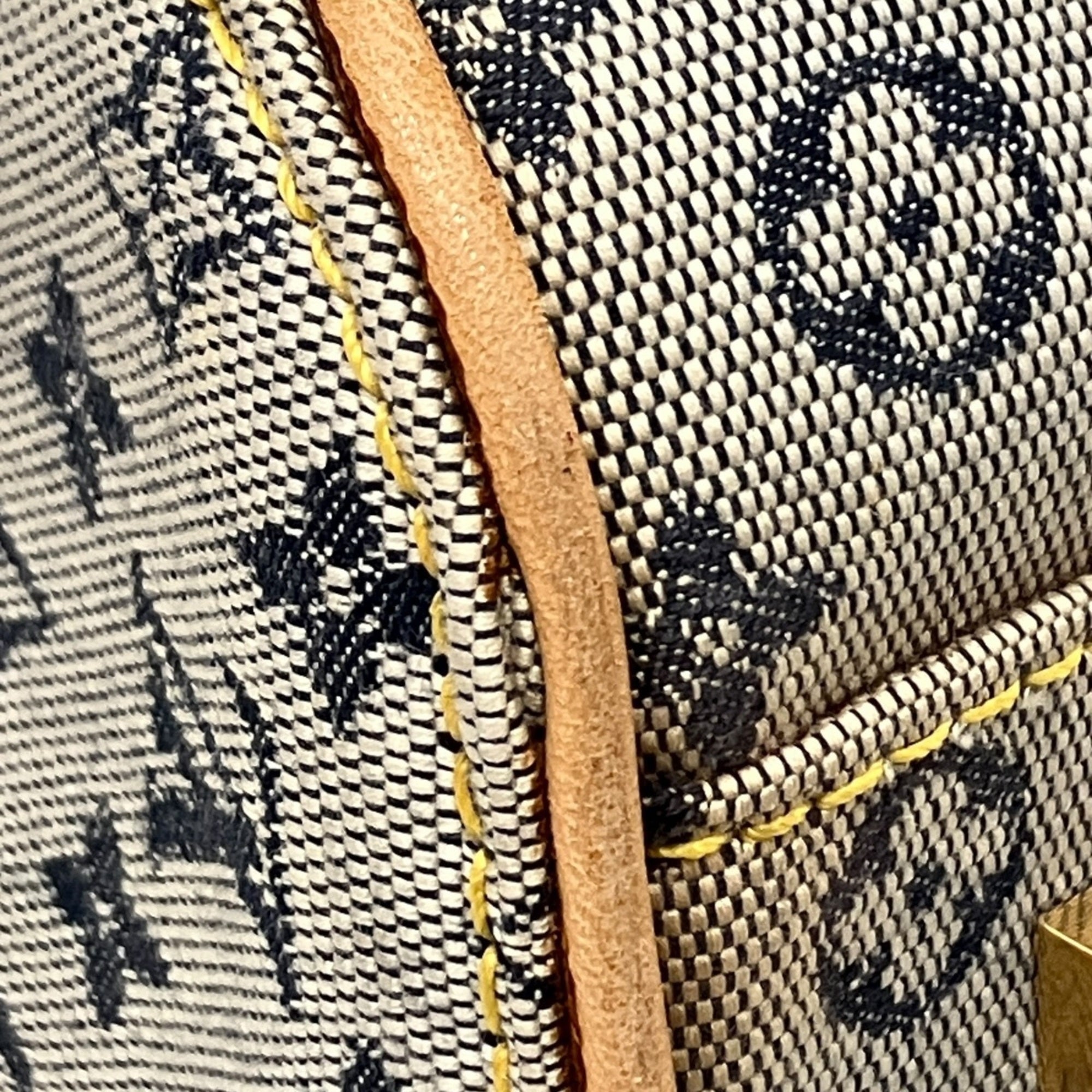 Louis Vuitton Beige Blue Gray Cotton Handbag (Pre-Owned)