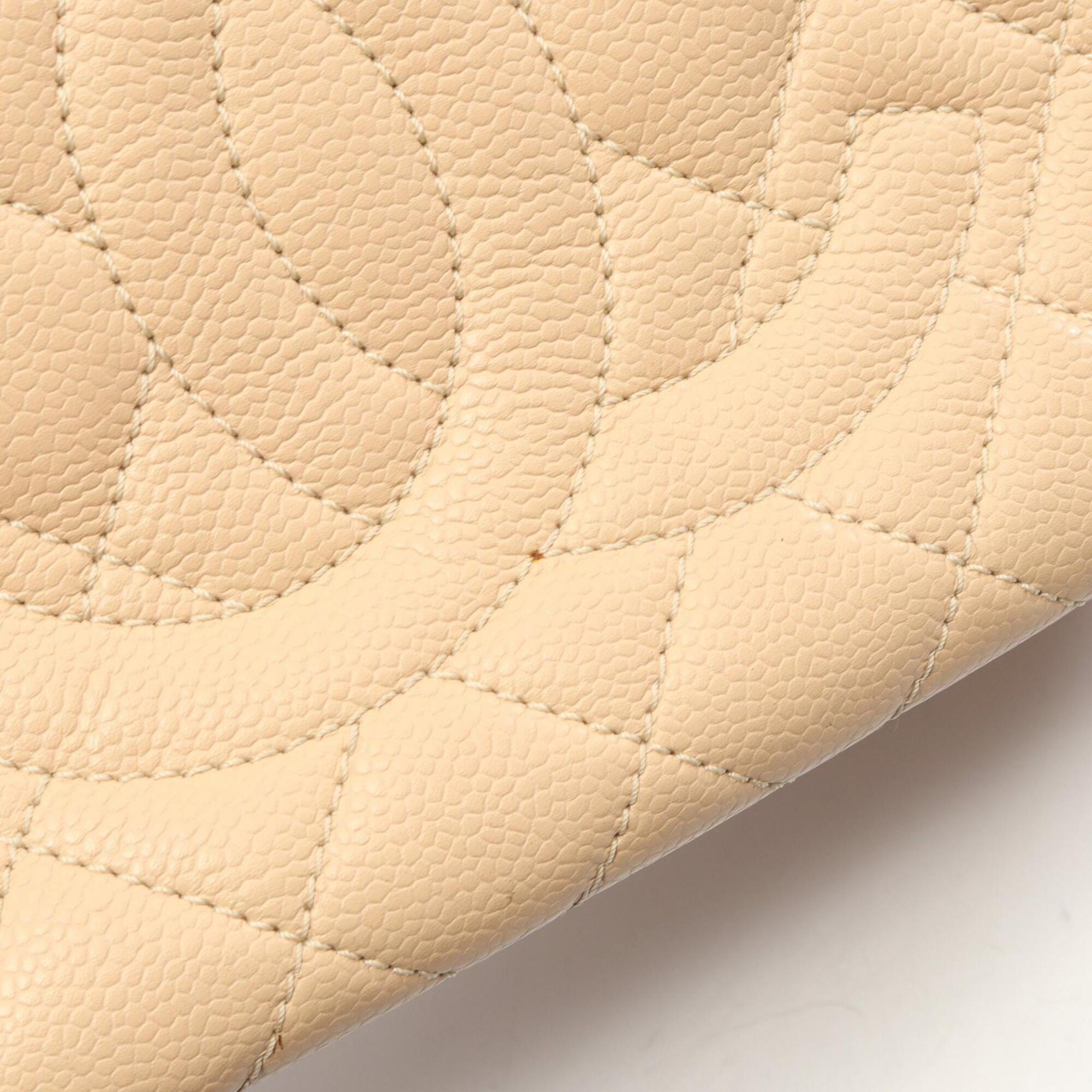 Chanel Beige Grained Calfskin Handbag Tote Bag (Pre-Owned)