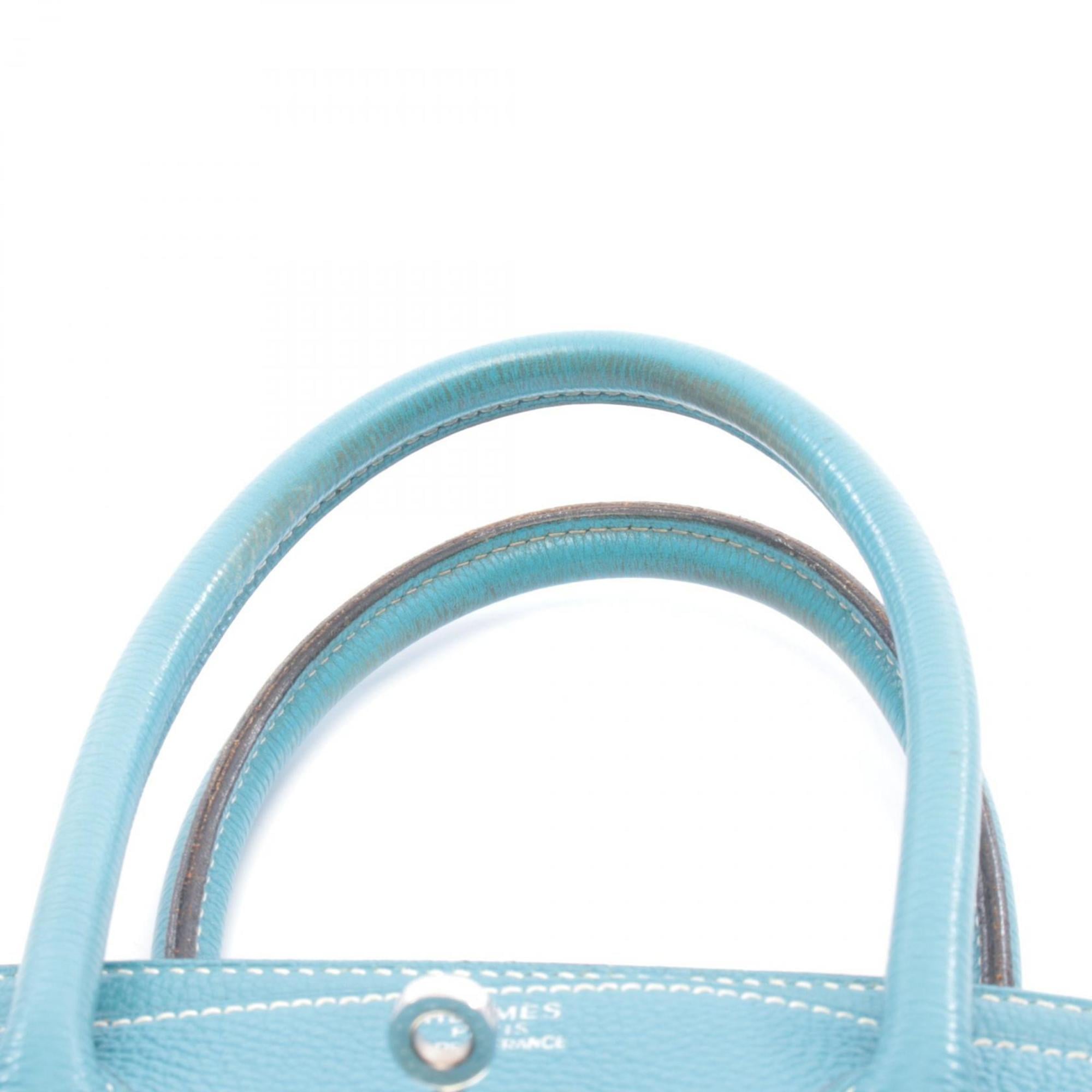 Hermes Blue Leather Handbag (Pre-Owned)