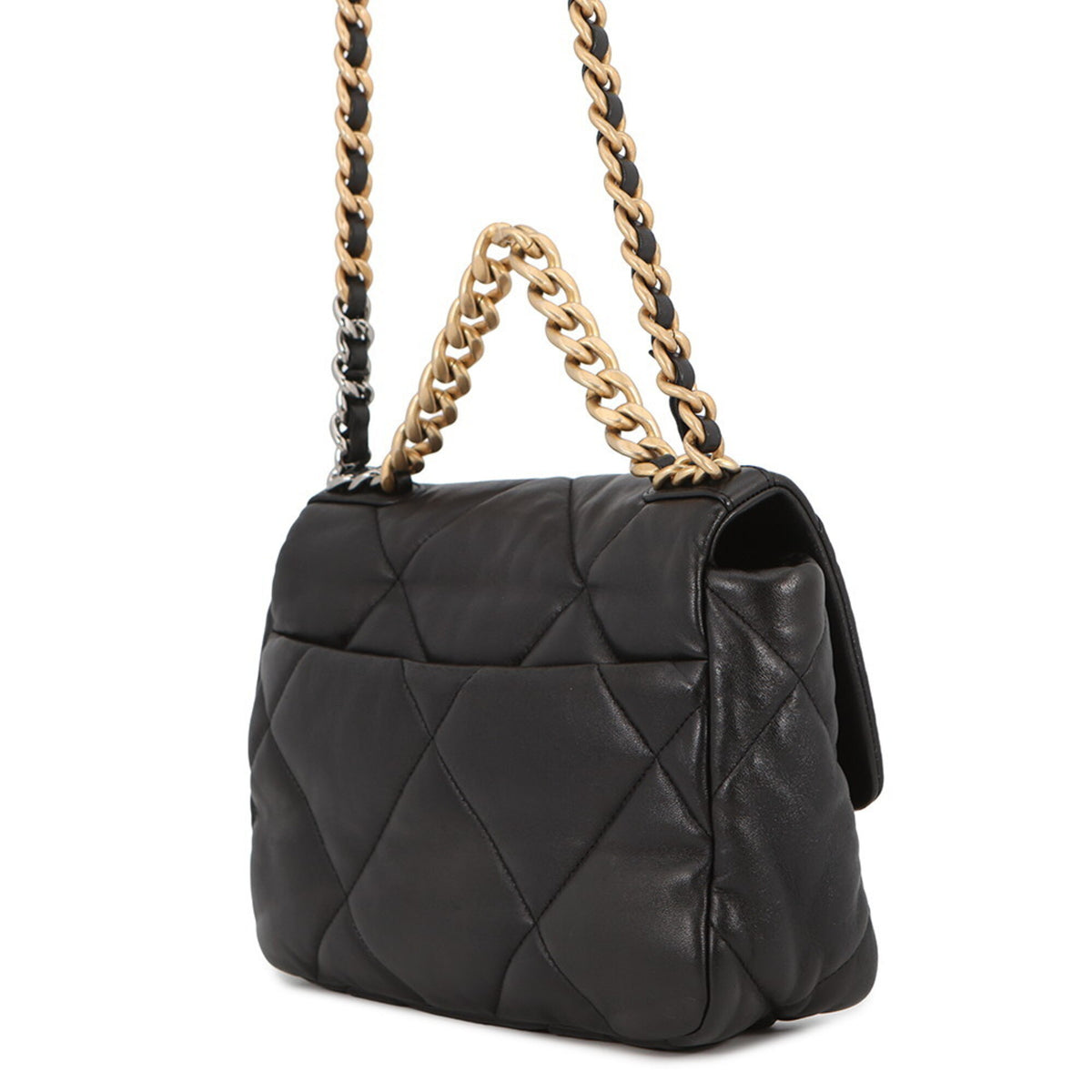 Chanel Black Leather Handbag Shoulder Bag (Pre-Owned)