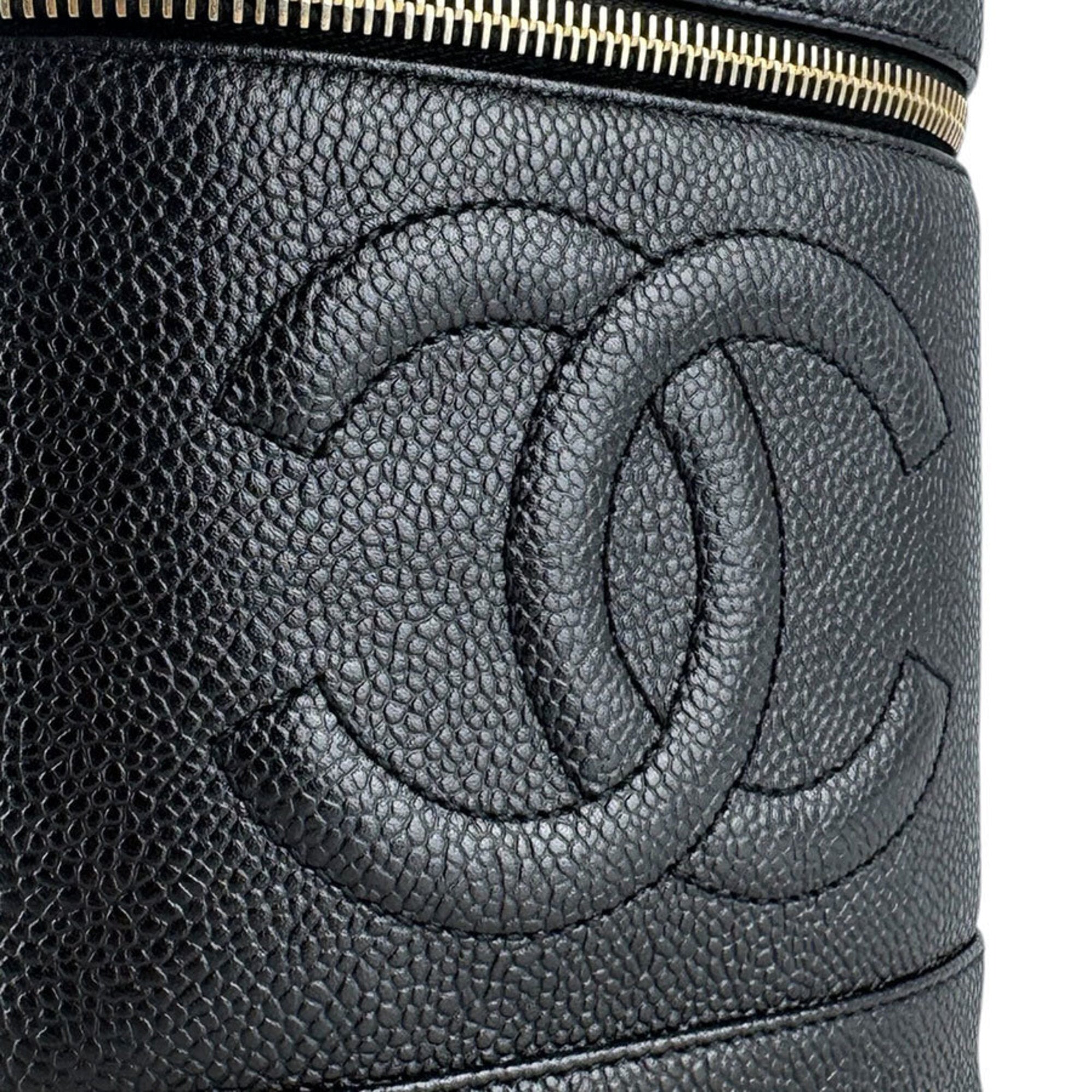 Chanel Black Grained Calfskin Handbag Vanity Bag (Pre-Owned)