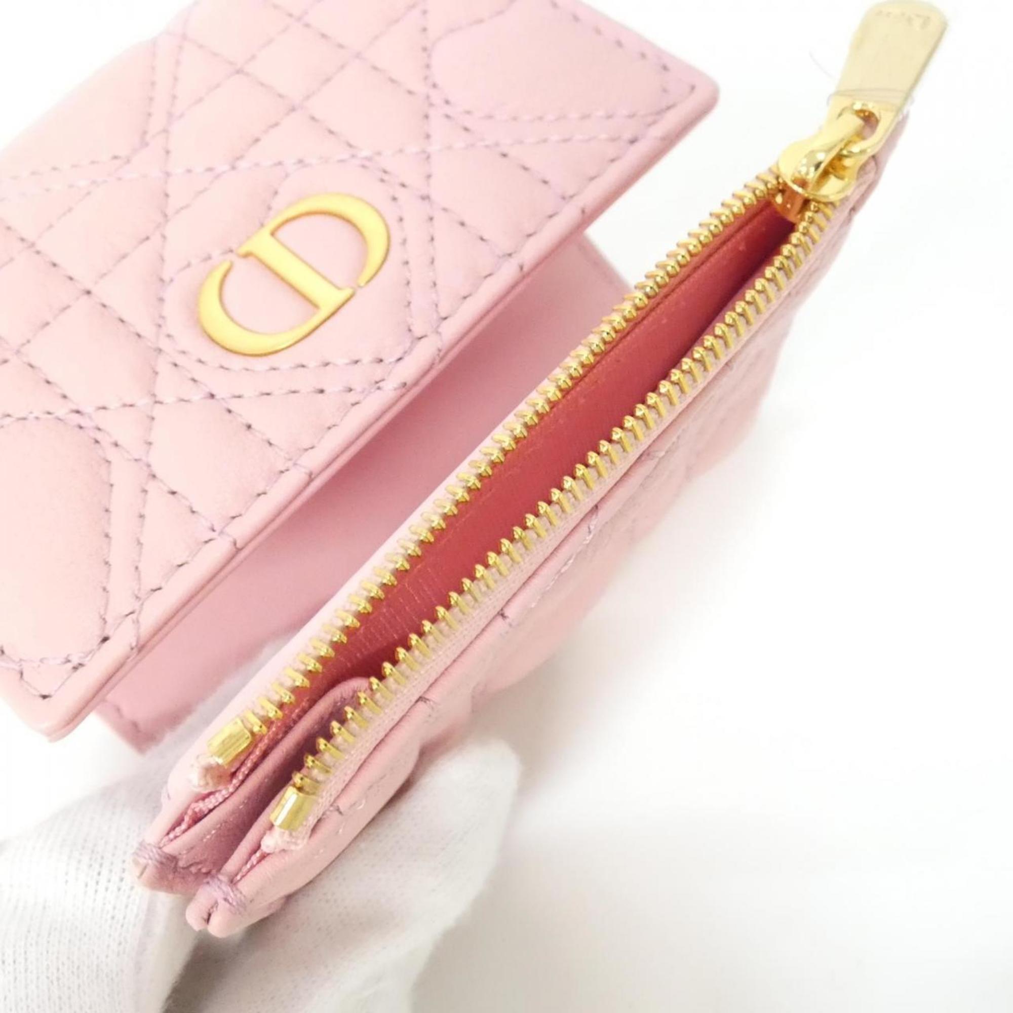 Christian Dior Pink Leather Wallet (Tri-Fold) (Pre-Owned)