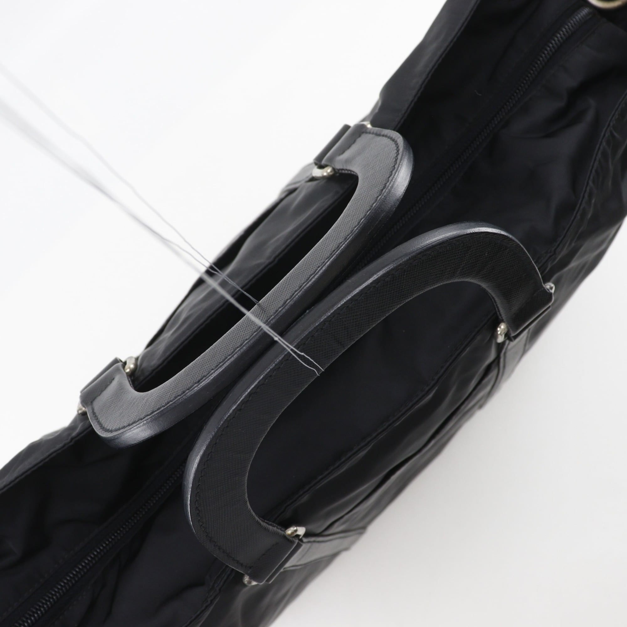 Prada Black Nylon Boston Bag Tote Bag (Pre-Owned)