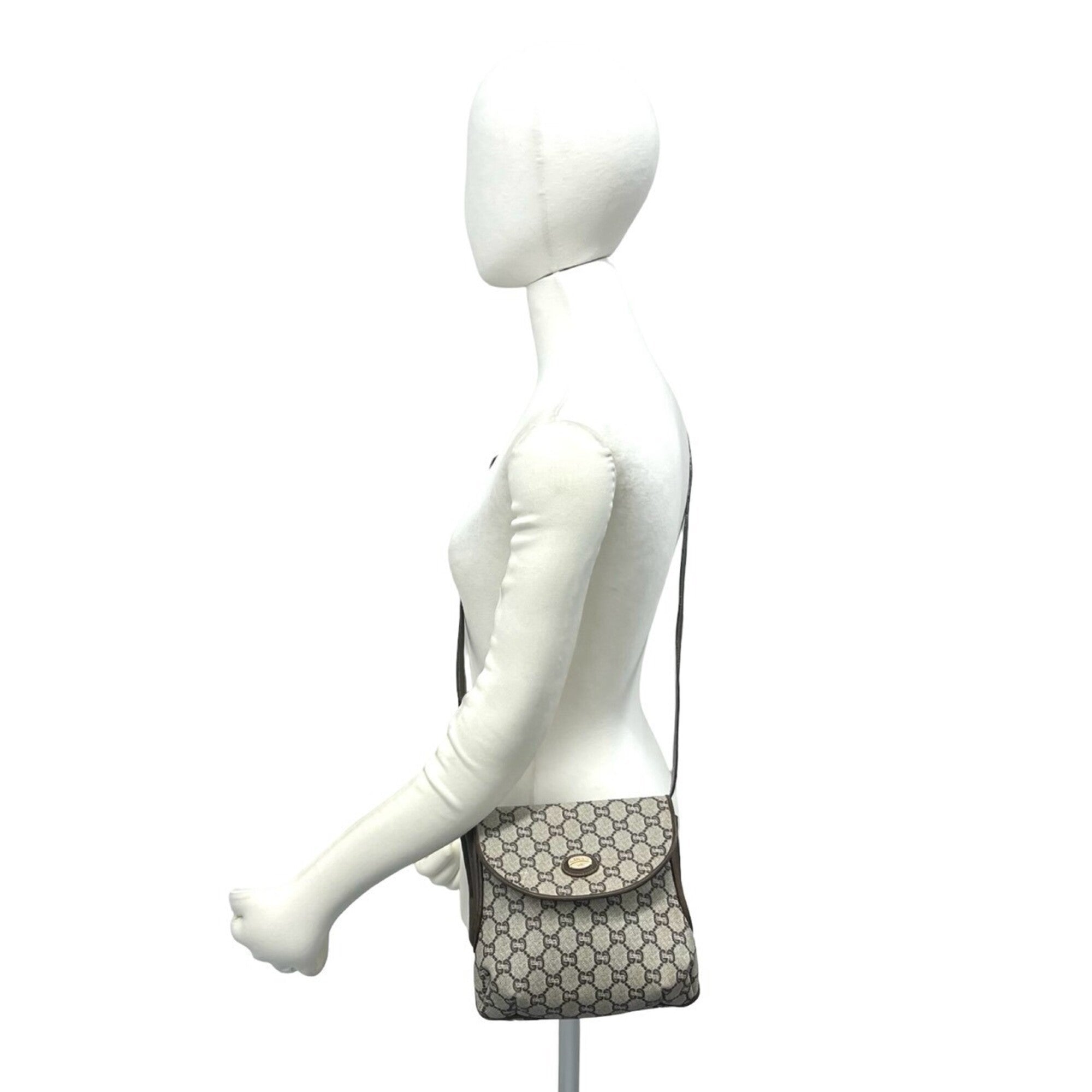Gucci Brown Leather Pvc Pochette Shoulder Bag (Pre-Owned)