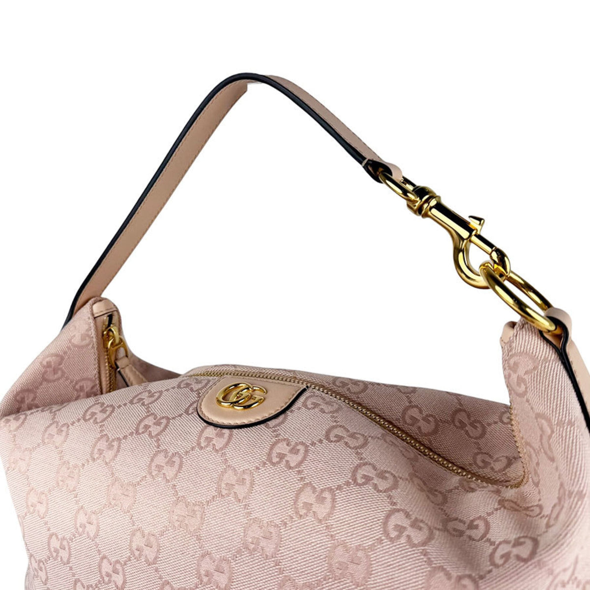 Gucci Pink Gg Canvas Leather Handbag Shoulder Bag (Pre-Owned)