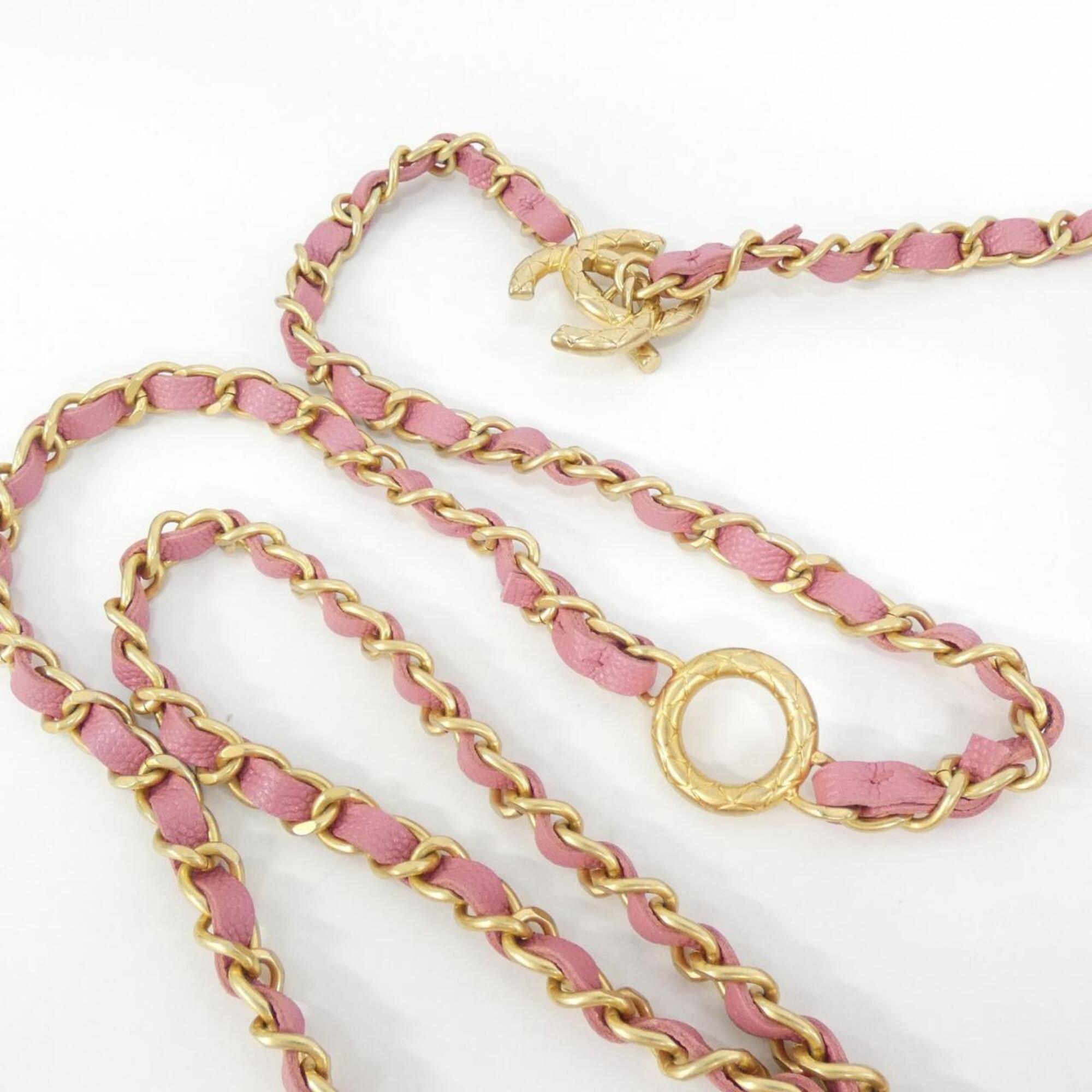 Chanel Pink Grained Calfskin Chain/Shoulder Wallet (Pre-Owned)