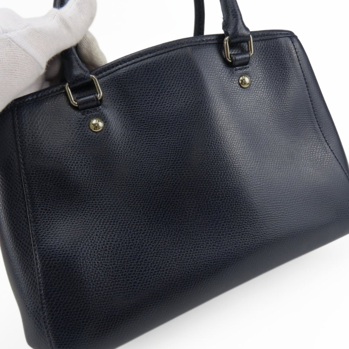 Coach Navy Leather Handbag (Pre-Owned)