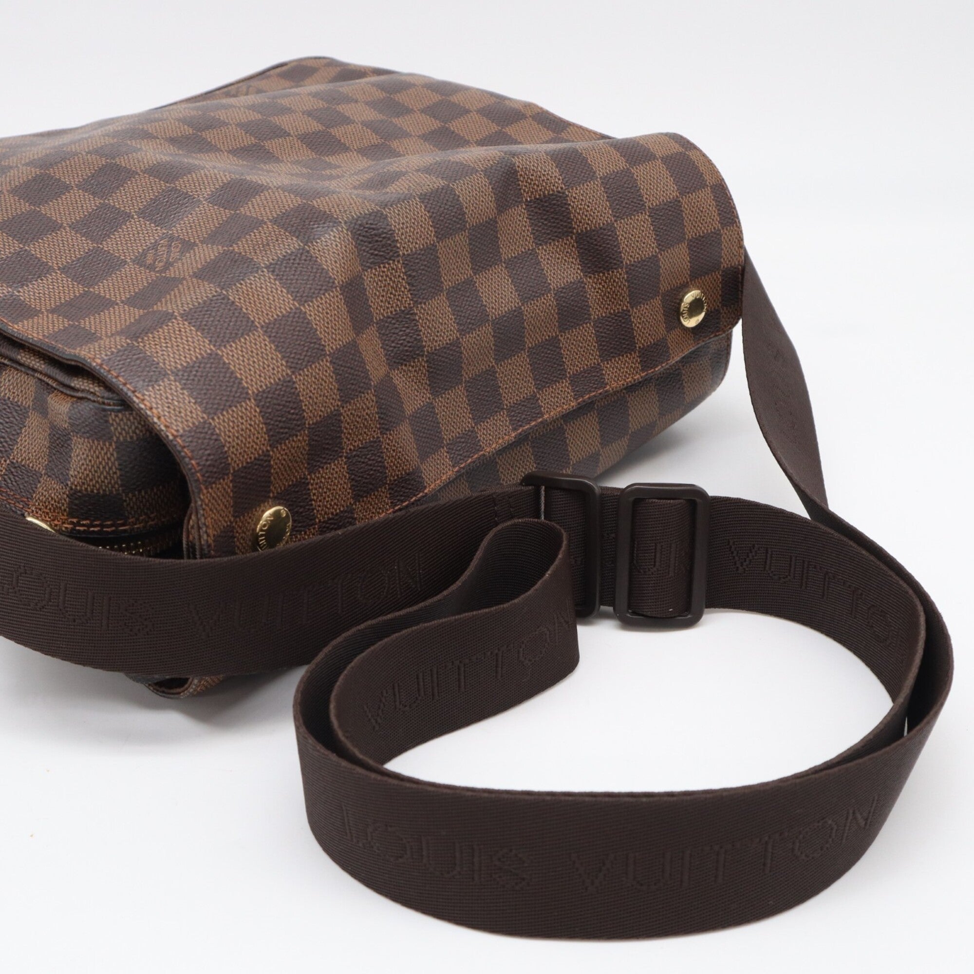 Louis Vuitton Beige Brown Damier Canvas Coated Canvas Leather Shoulder Bag (Pre-Owned)