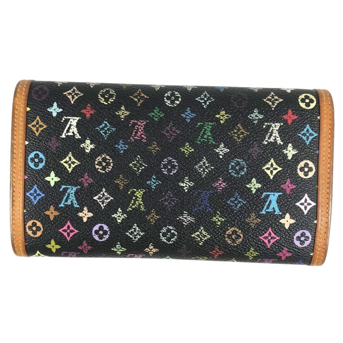 Louis Vuitton Black Noir Monogram Multicolore Wallet (Tri-Fold) (Pre-Owned)
