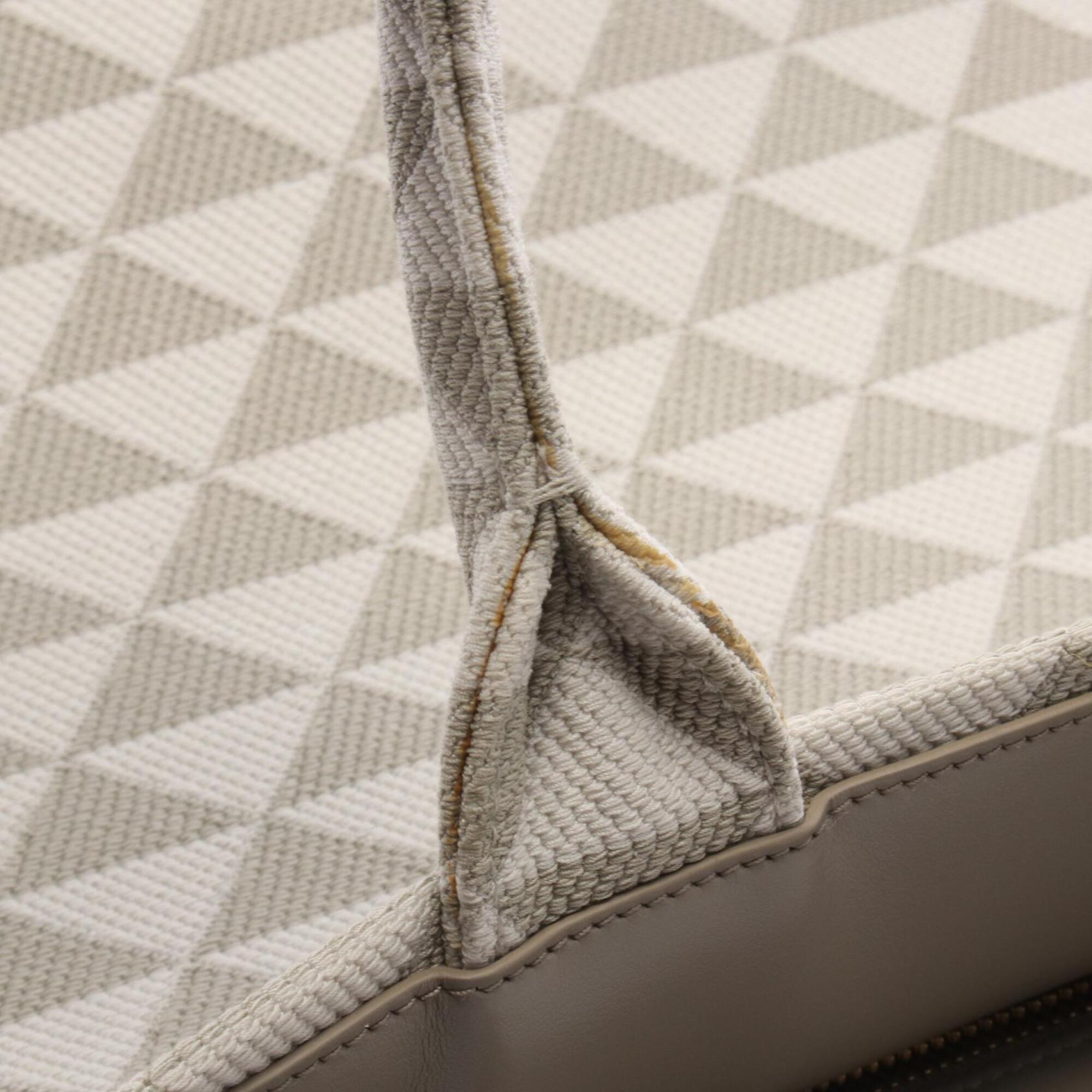 Prada Gray White Canvas Handbag Tote Bag (Pre-Owned)