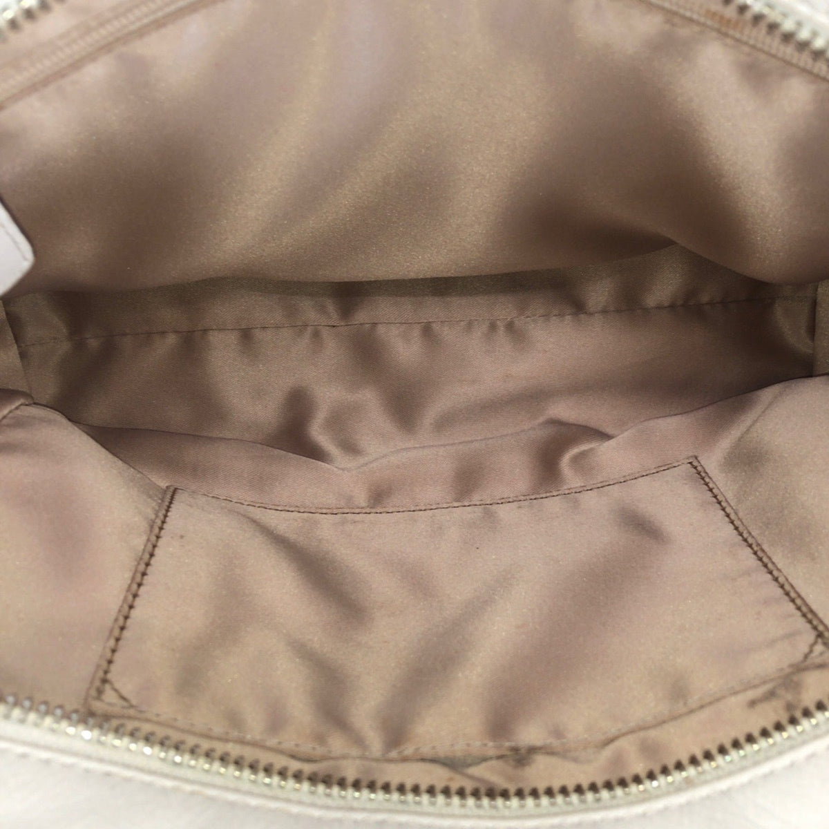 Coach Beige White Canvas Leather Shoulder Bag Tote Bag (Pre-Owned)