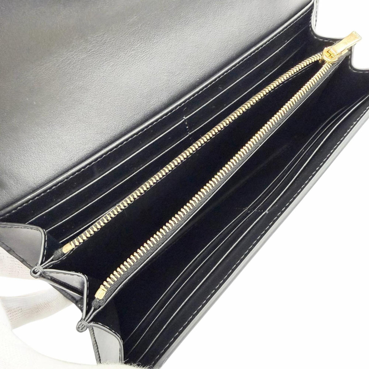 Celine Black Leather Long Wallet (Bi-Fold) (Pre-Owned)