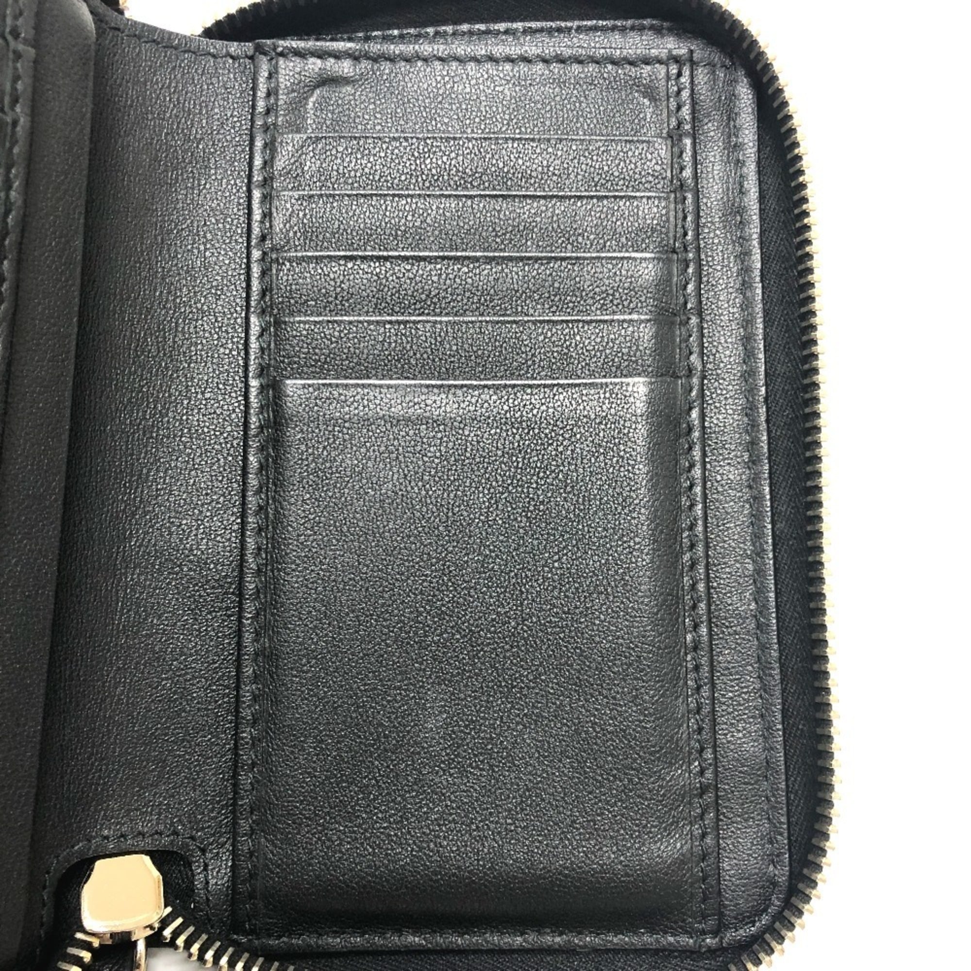 Valentino Black White Leather Wallet (Bi-Fold) (Pre-Owned)