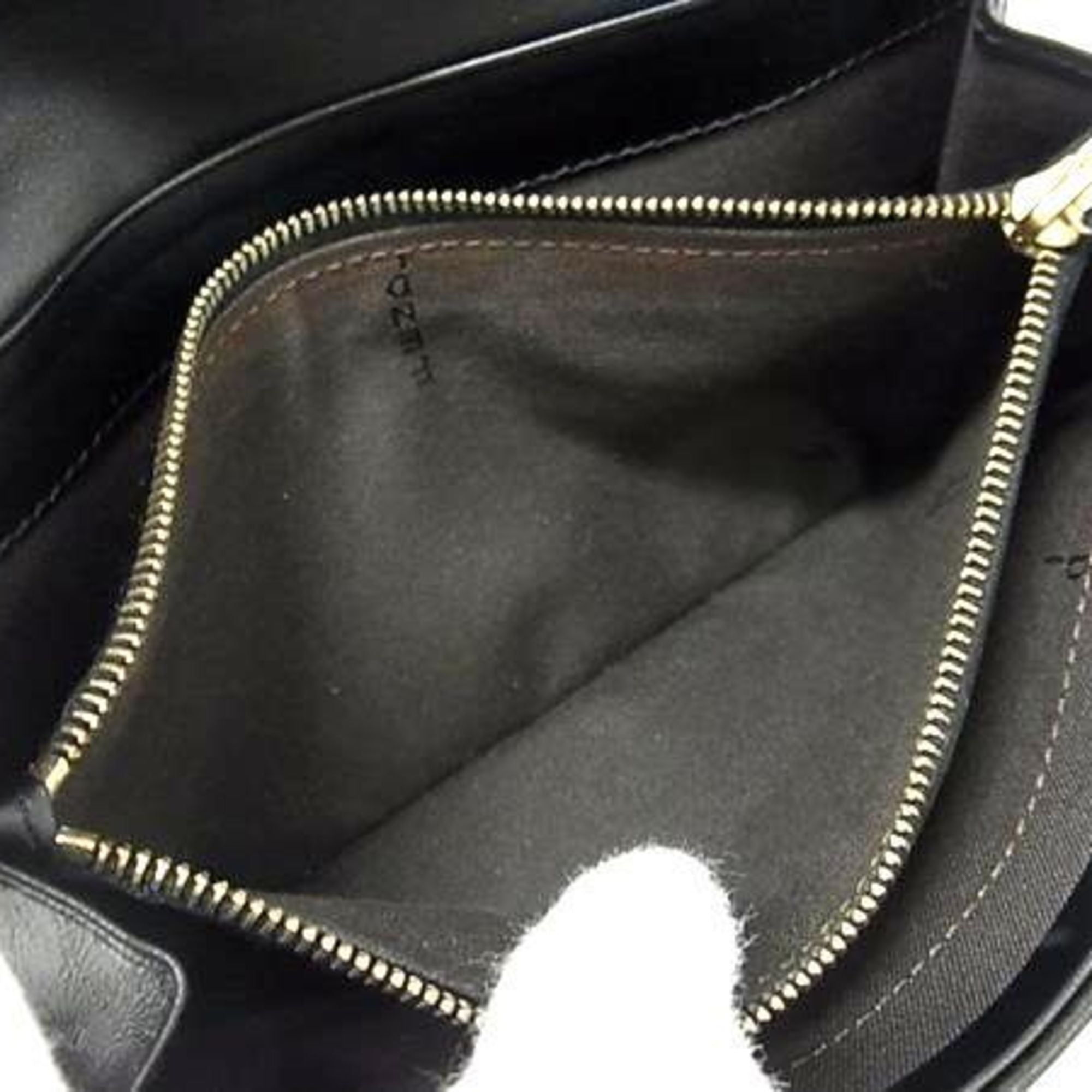Fendi Zucchino Black Canvas Leather Long Wallet (Bi-Fold) (Pre-Owned)