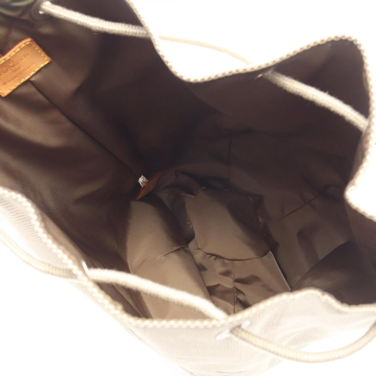 Louis Vuitton Beige Brown Canvas Leather Handbag Shoulder Bag (Pre-Owned)