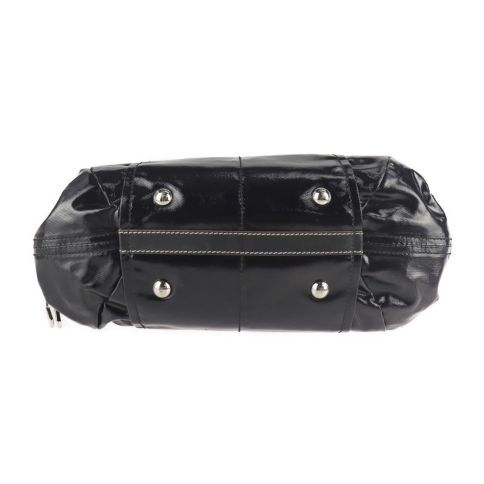 Tod's Black Pvc Handbag Shopping Bag Shoulder Bag Tote Bag (Pre-Owned)