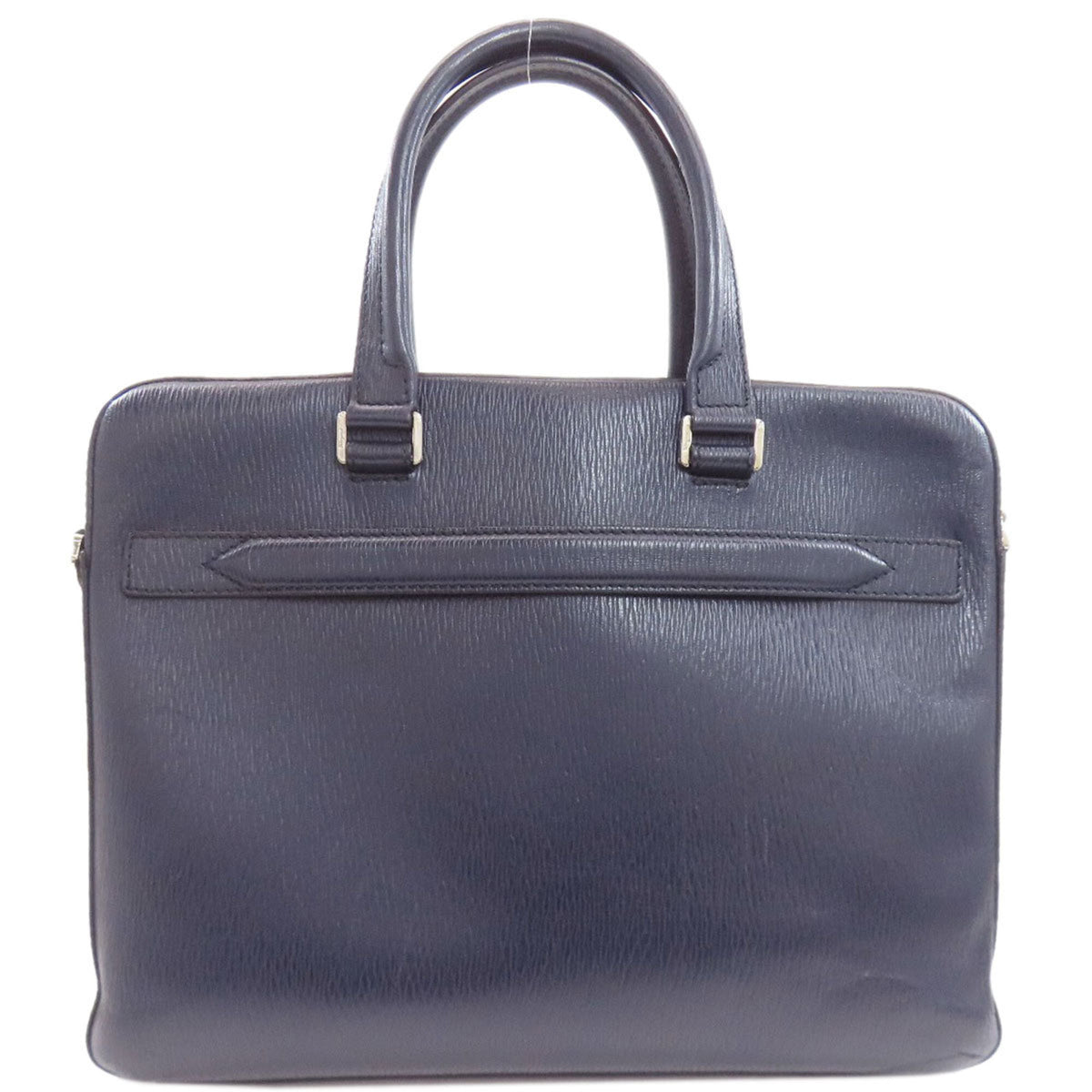 Salvatore Ferragamo Navy Leather Briefcase (Pre-Owned)