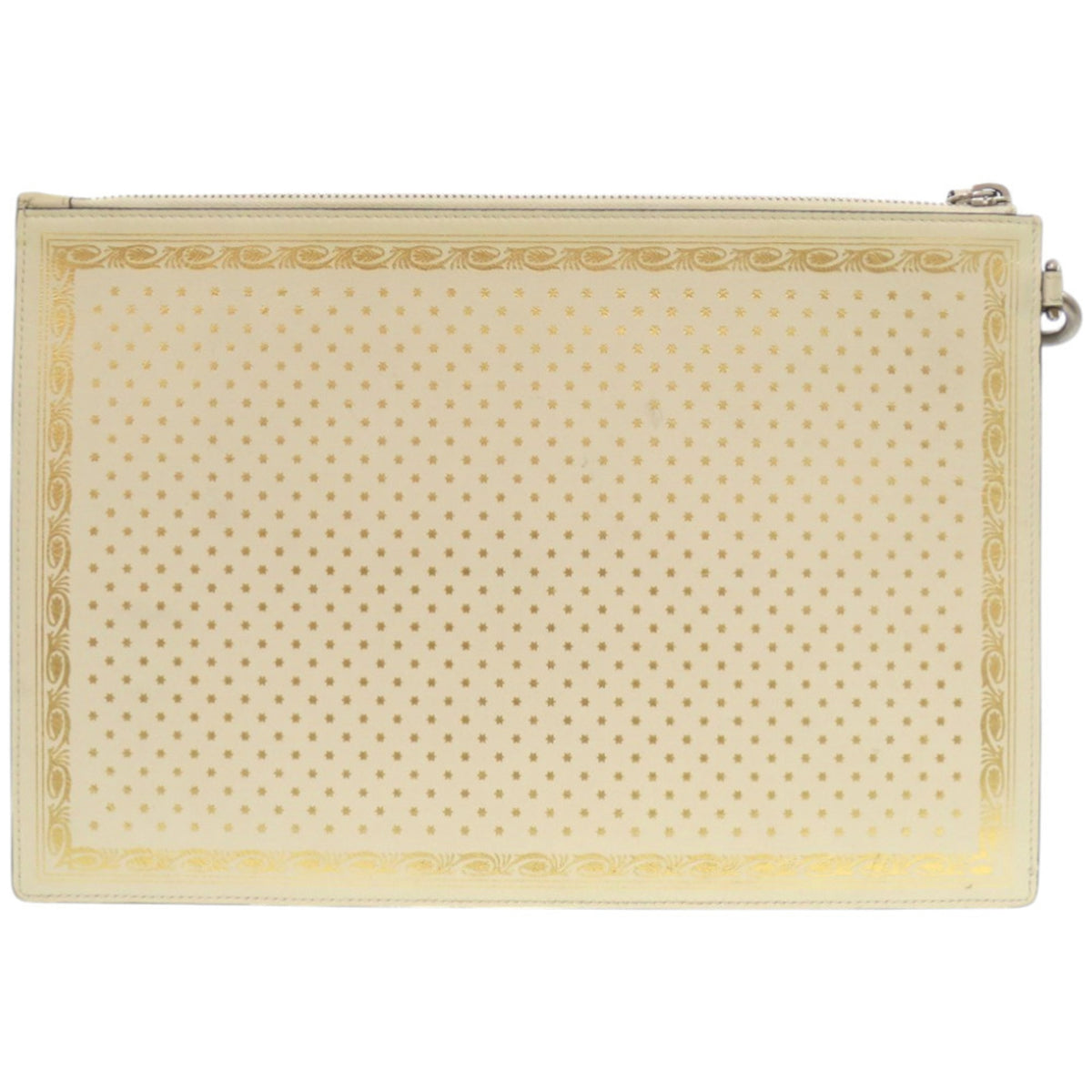 Gucci Gold Ivory Leather Clutch Bag (Pre-Owned)