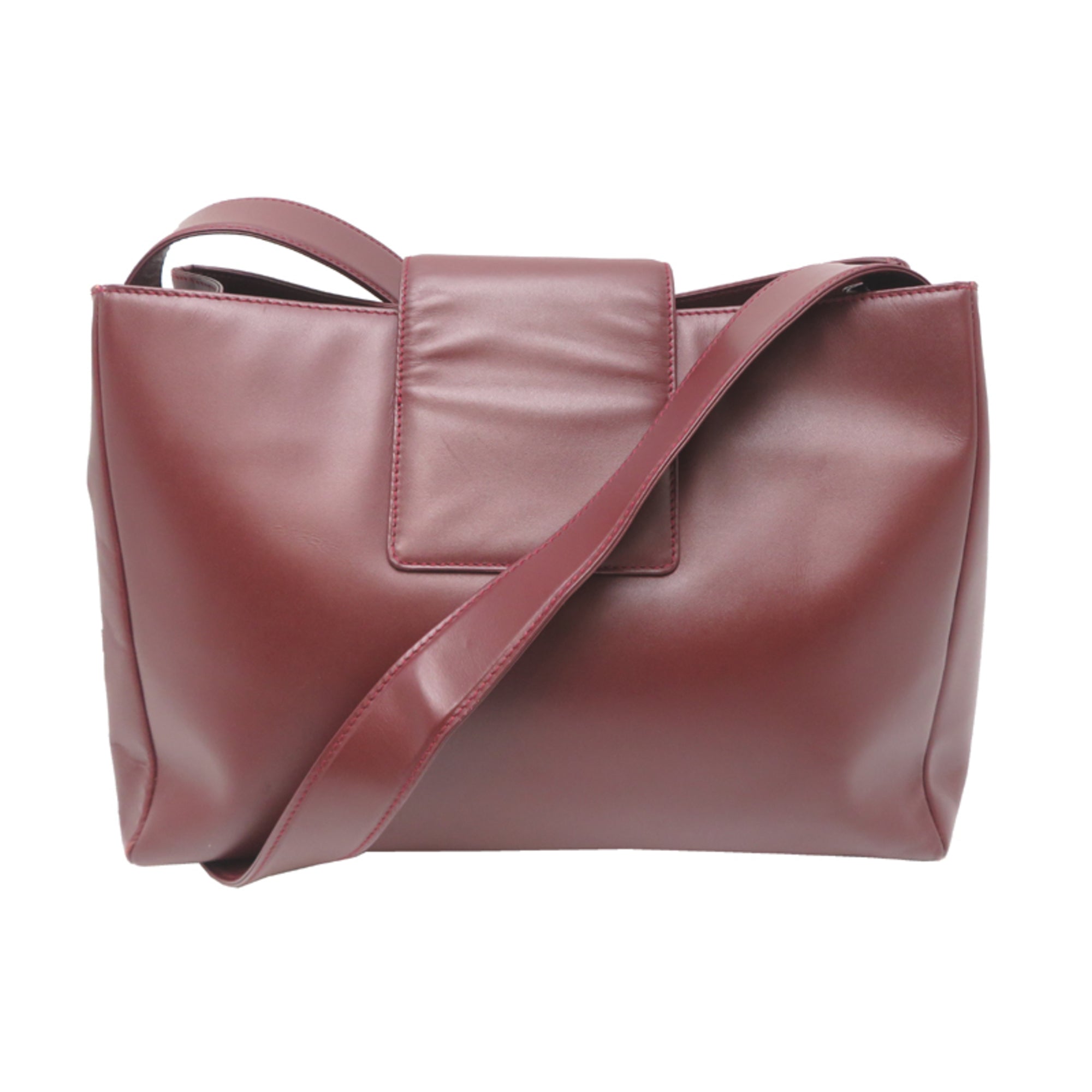 Cartier Bordeaux Red Color Leather Shoulder Bag (Pre-Owned)