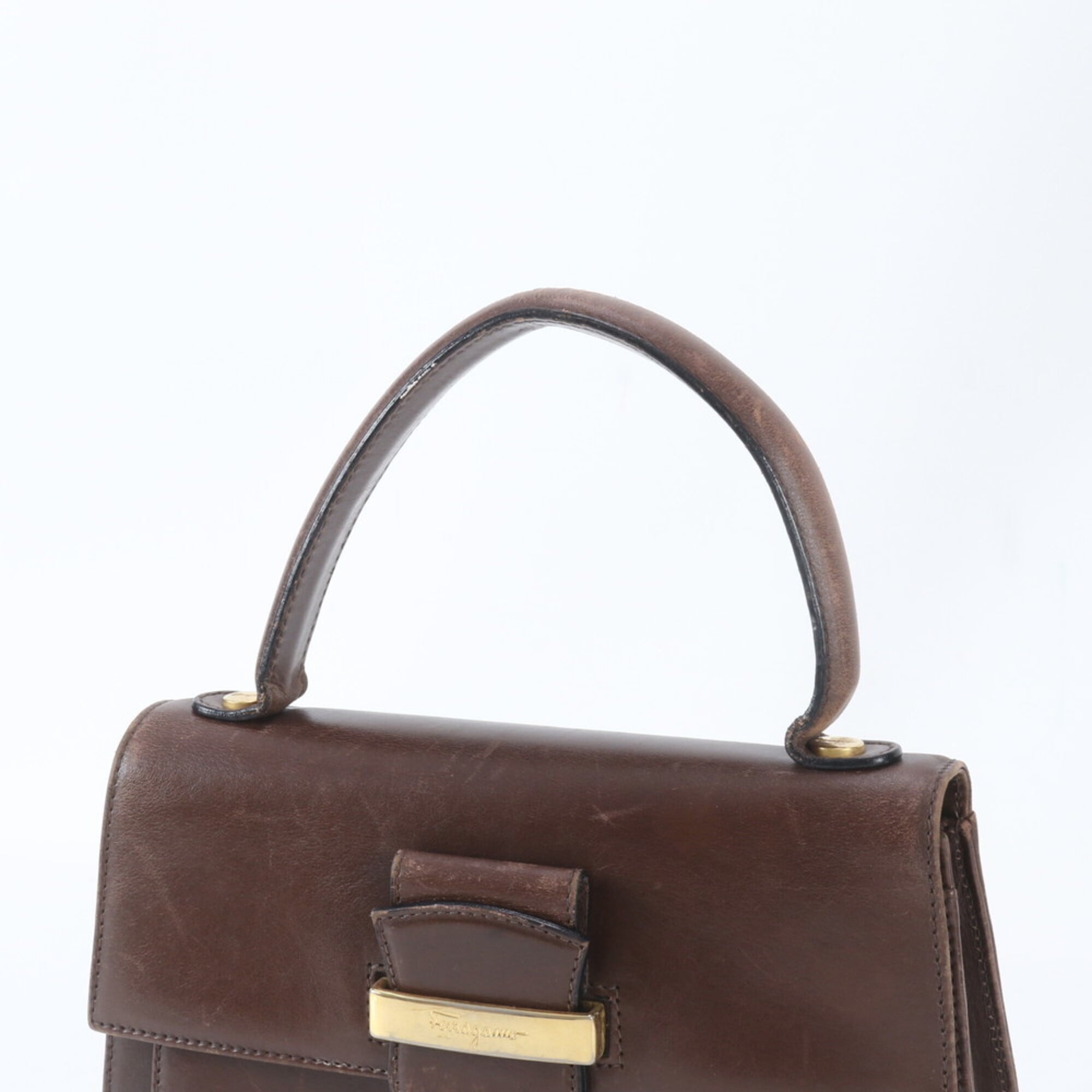 Salvatore Ferragamo Brown Leather Handbag (Pre-Owned)