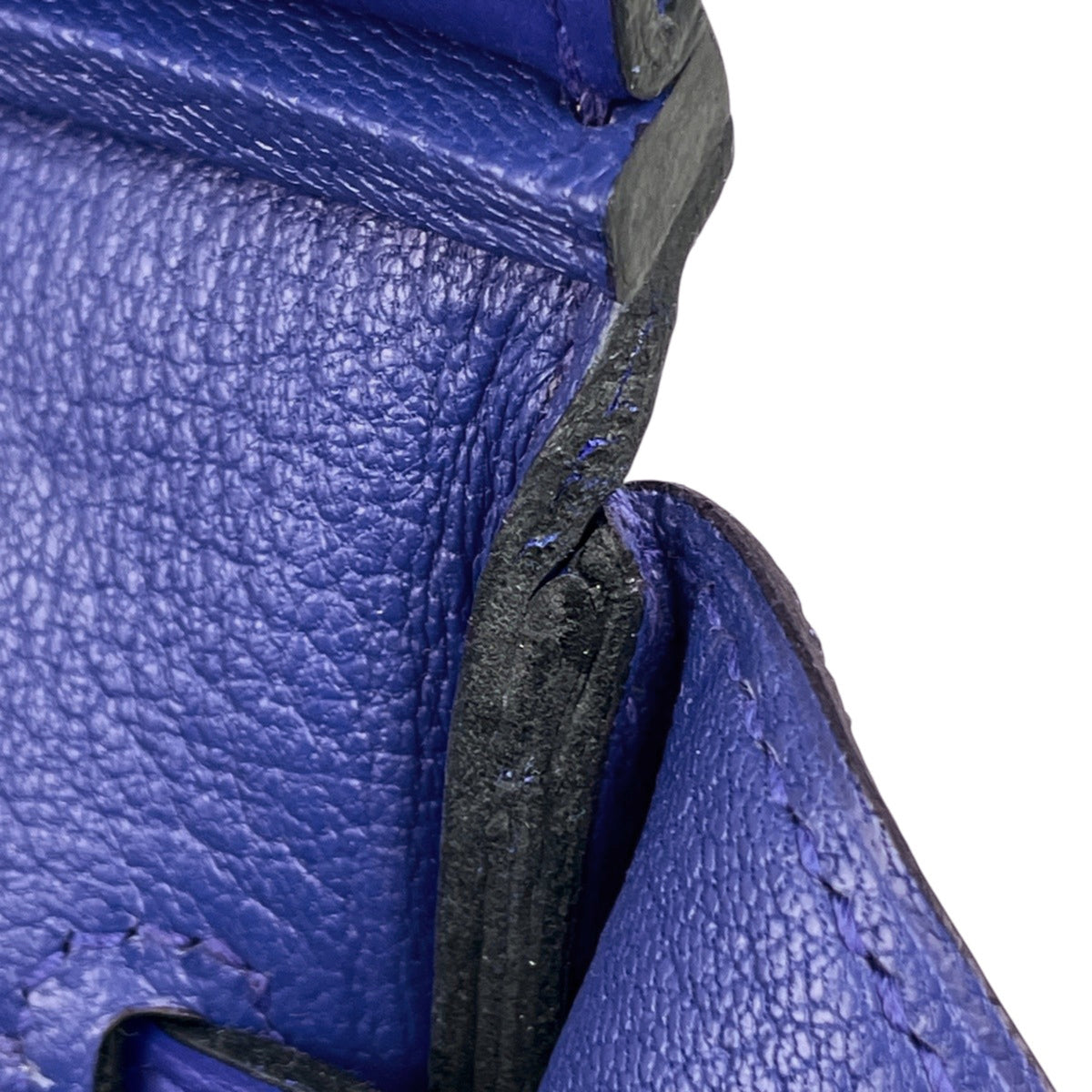 Hermes Birkin Blue Electric Taurillon Clemence Leather Handbag (Pre-Owned)