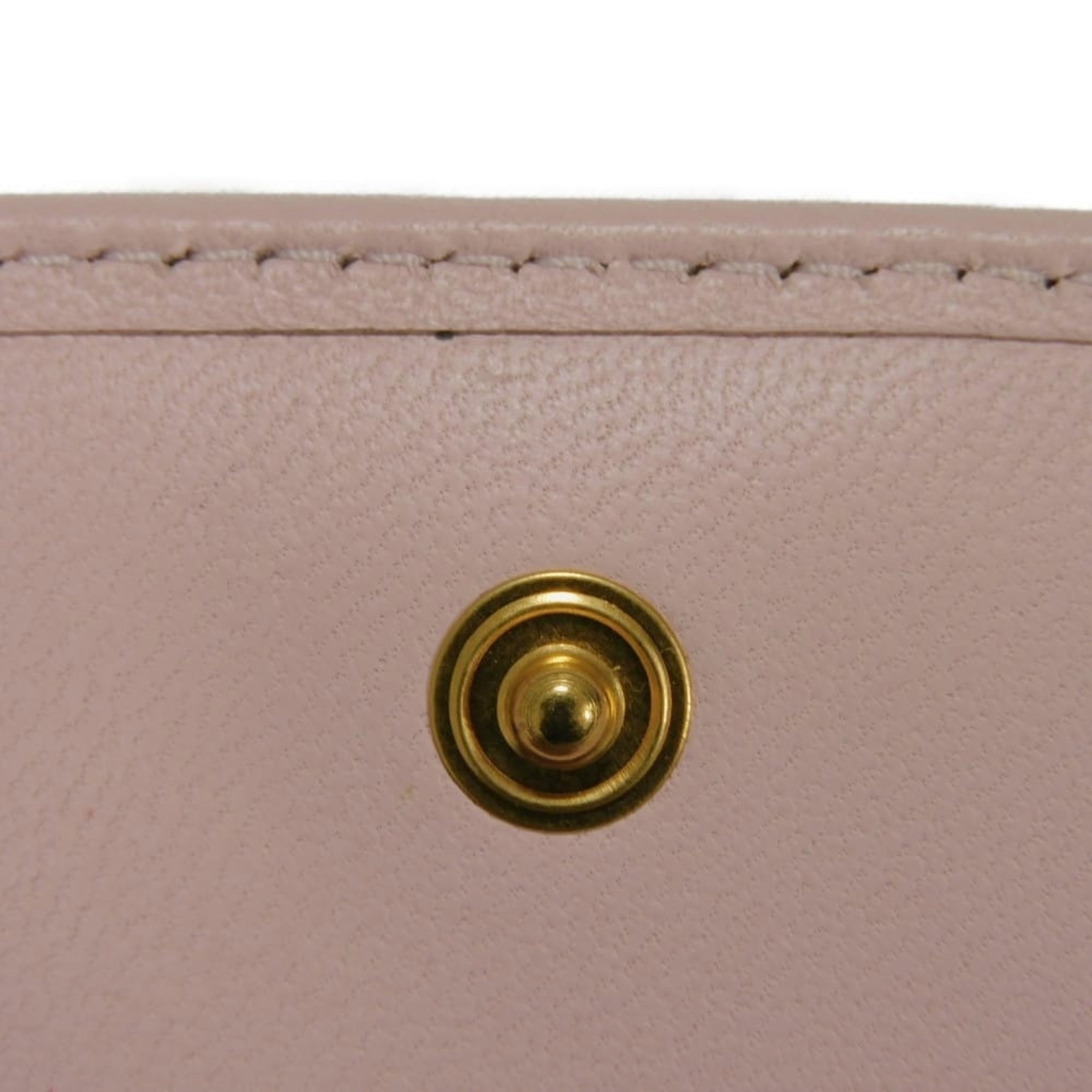 Miu Miu Pink White Leather Wallet (Bi-Fold) (Pre-Owned)