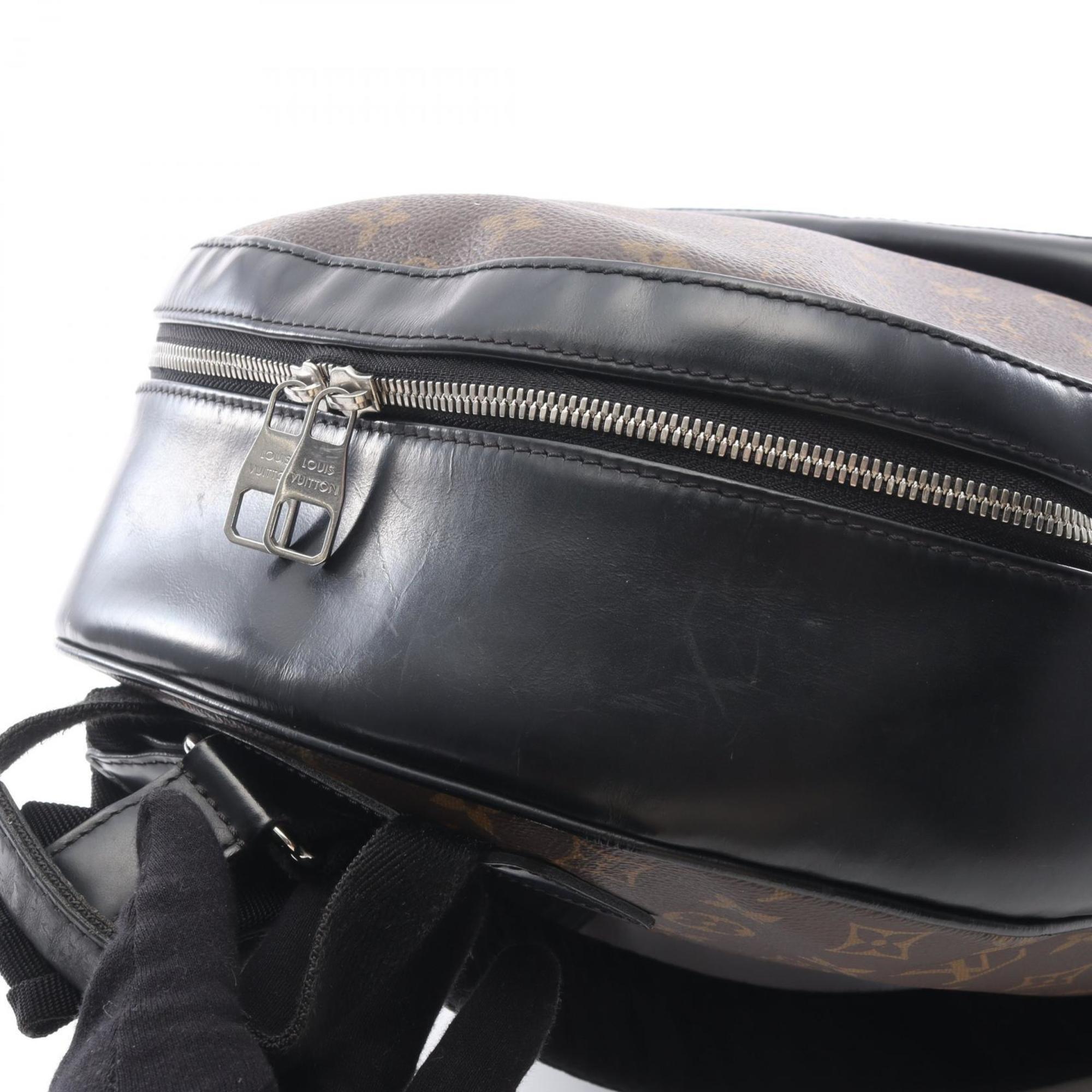 Louis Vuitton Black Brown Monogram Macassar Coated Canvas Leather Backpack (Pre-Owned)