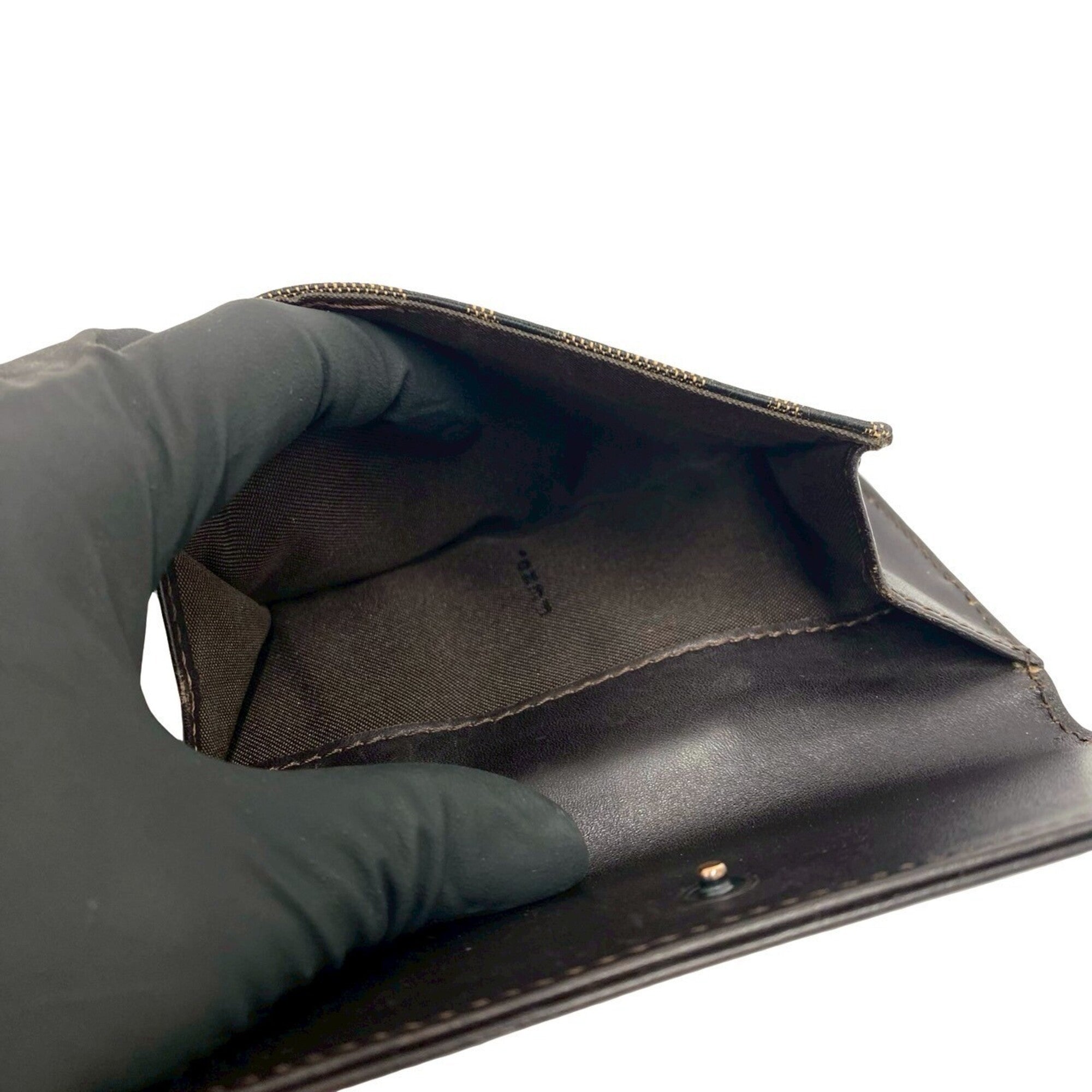 Fendi Black Brown Canvas Leather Wallet (Bi-Fold) (Pre-Owned)