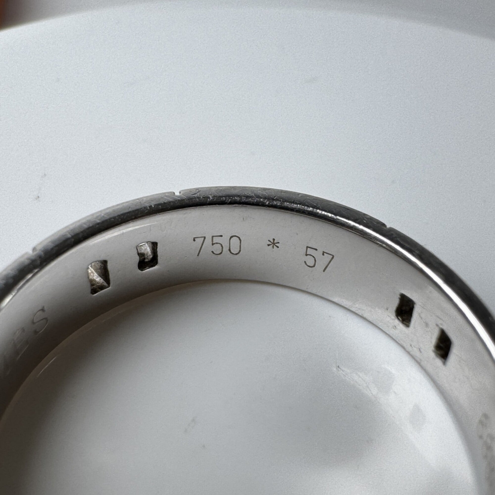 Hermes White Gold Band Ring (Pre-Owned)