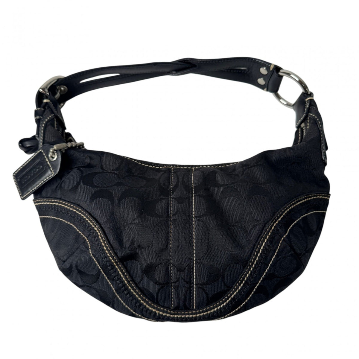 Coach Black Canvas Handbag Shoulder Bag (Pre-Owned)