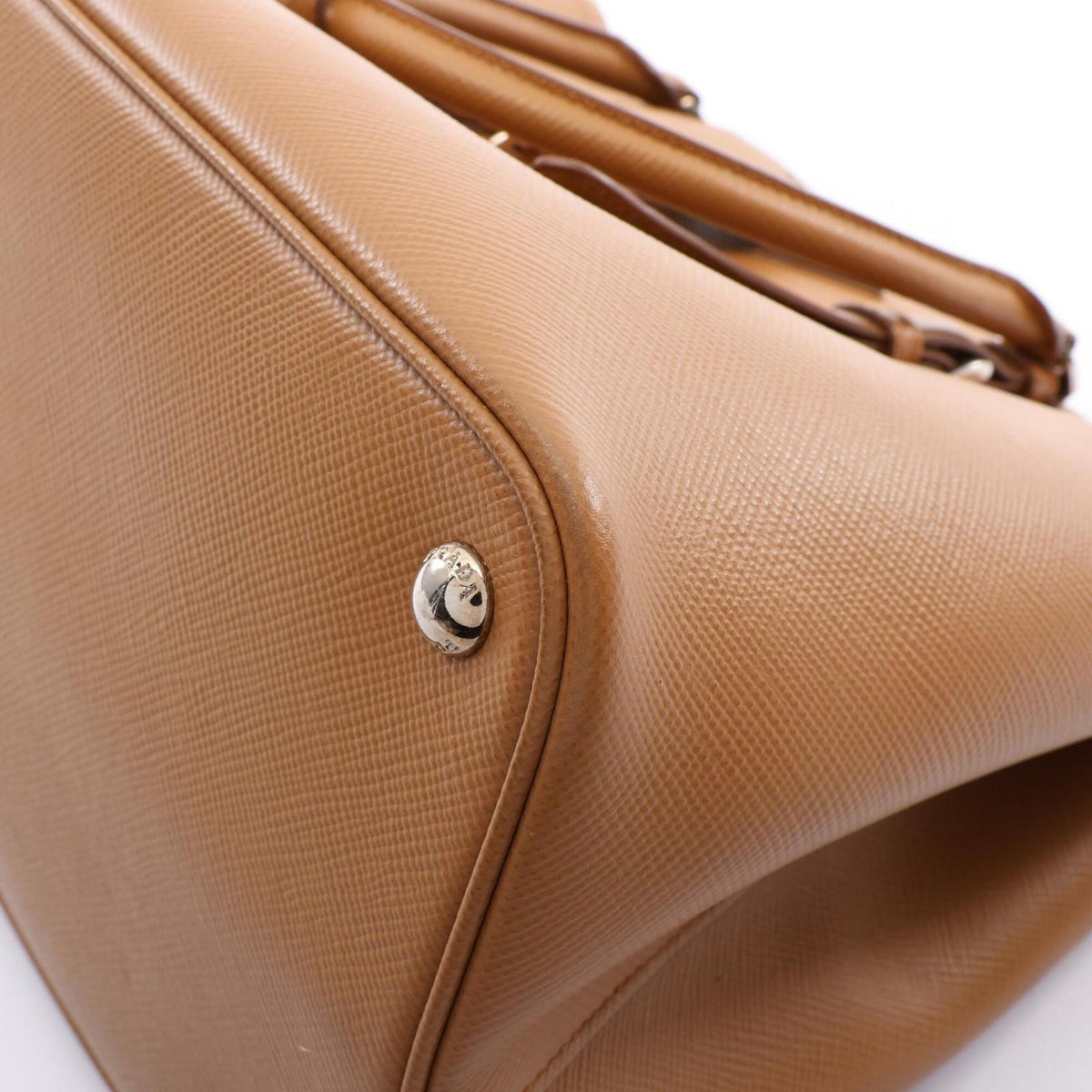 Prada Brown Leather Handbag Tote Bag (Pre-Owned)