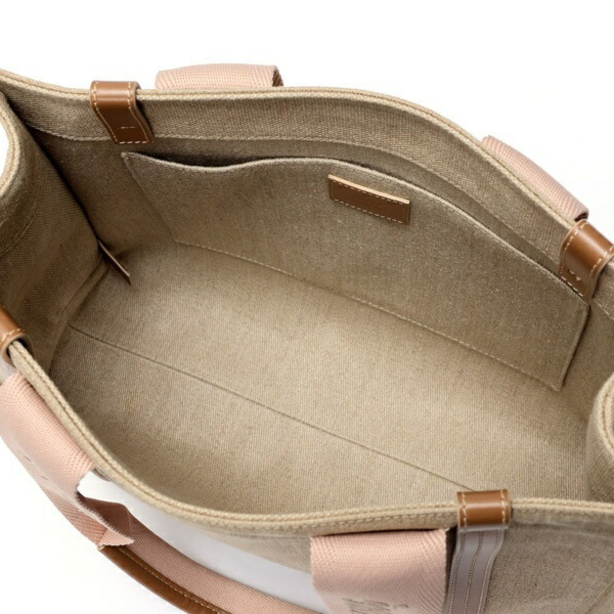 Chloé Beige Canvas Leather Tote Bag (Pre-Owned)