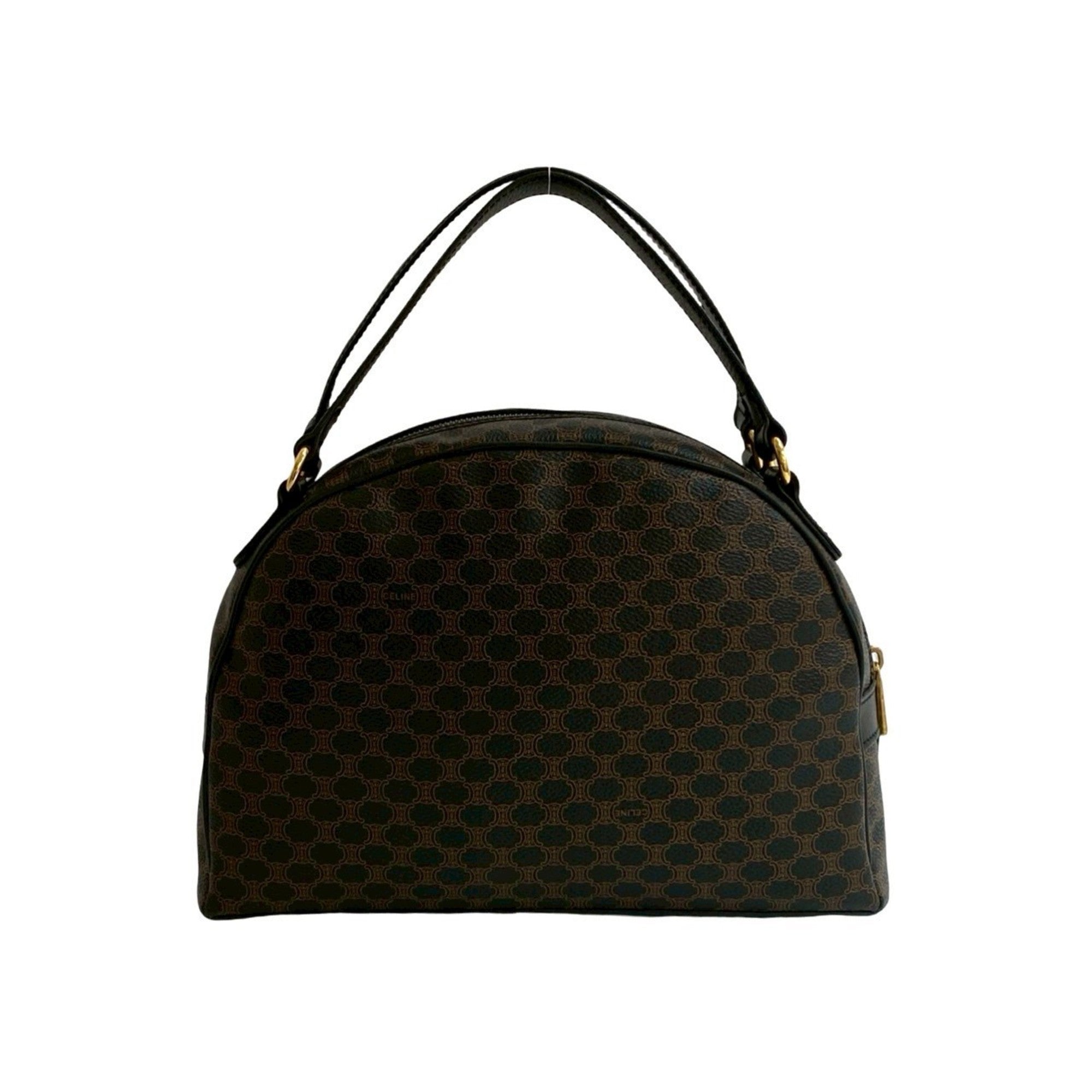 Celine Black Brown Leather Pvc Boston Bag Handbag (Pre-Owned)