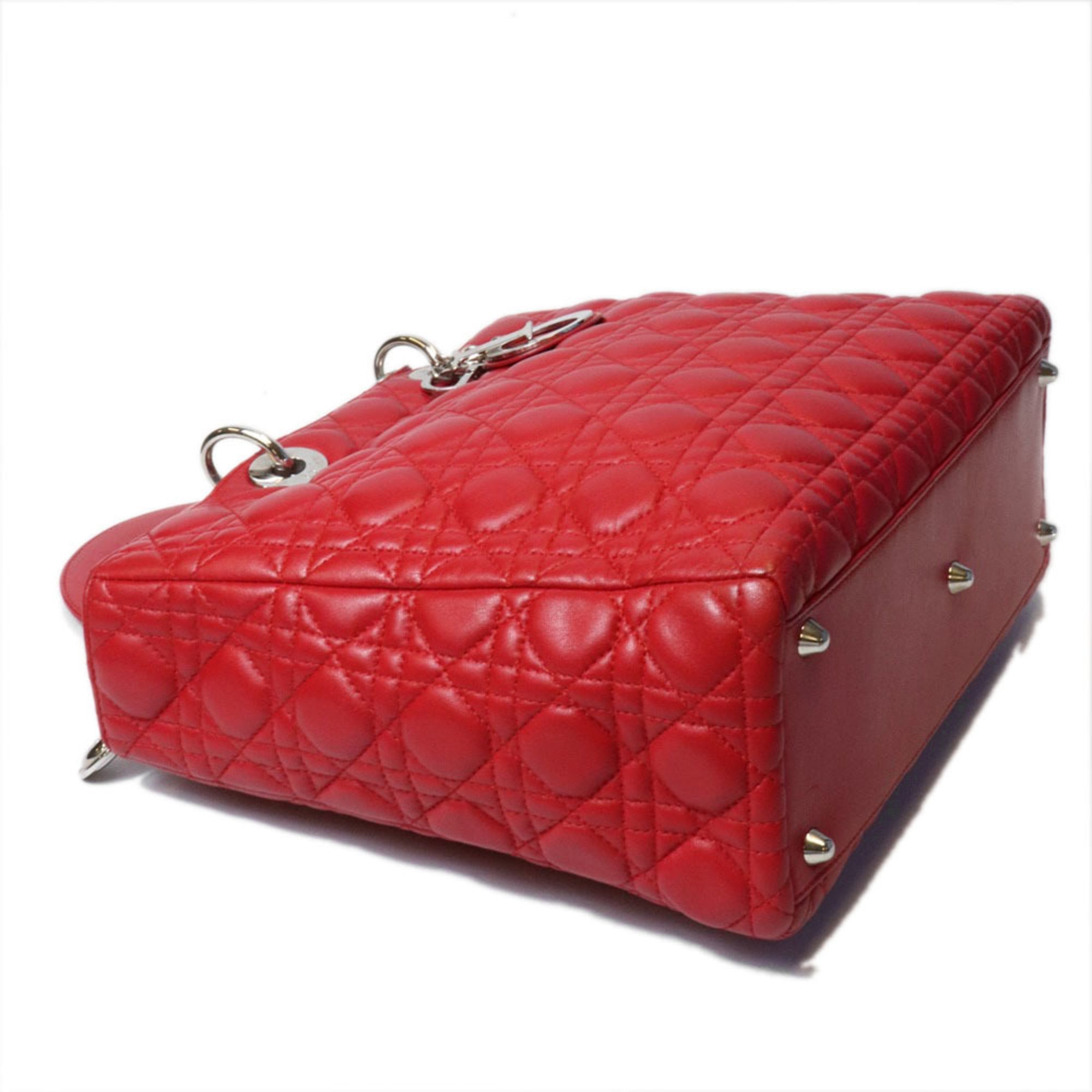 Christian Dior Red Color Leather Handbag (Pre-Owned)