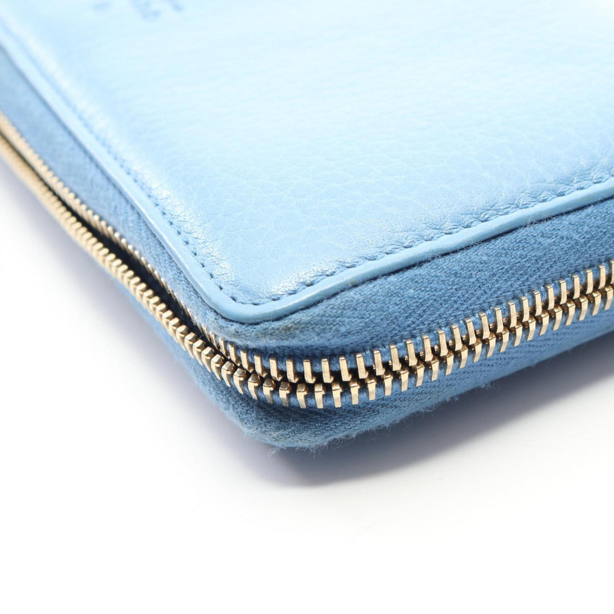 Gucci Blue Leather Long Wallet (Bi-Fold) (Pre-Owned)
