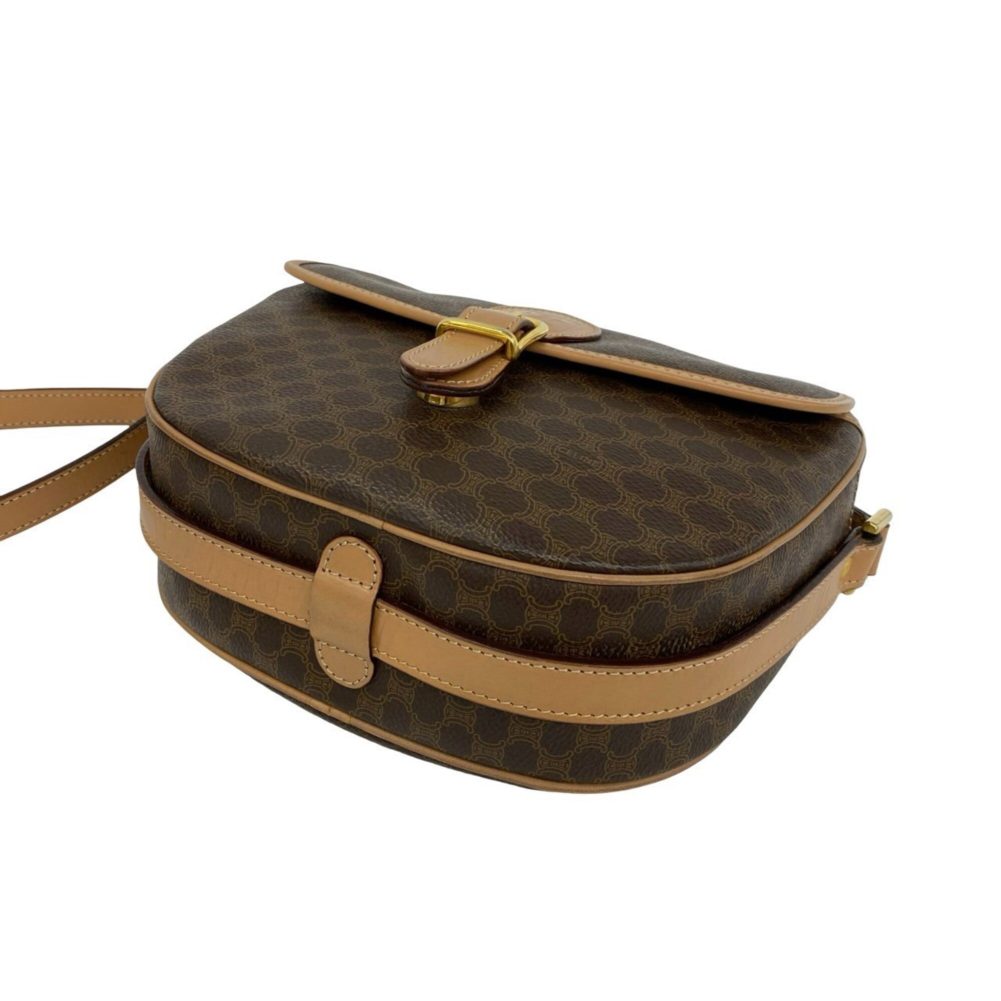 Celine Brown Leather Pvc Pochette Shoulder Bag (Pre-Owned)